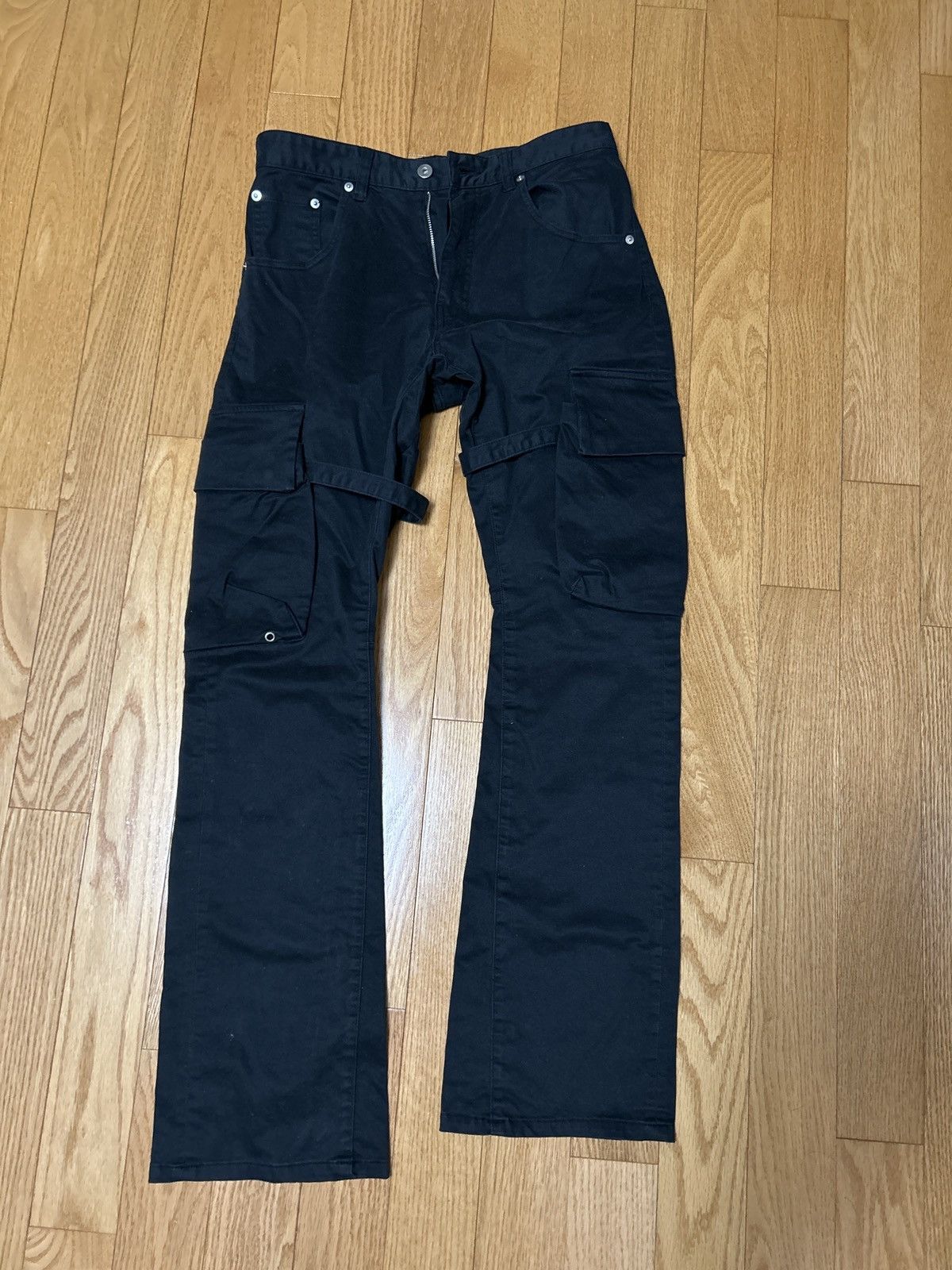 Vuja De Vuja De Black Flared Cargo Pants Grailed