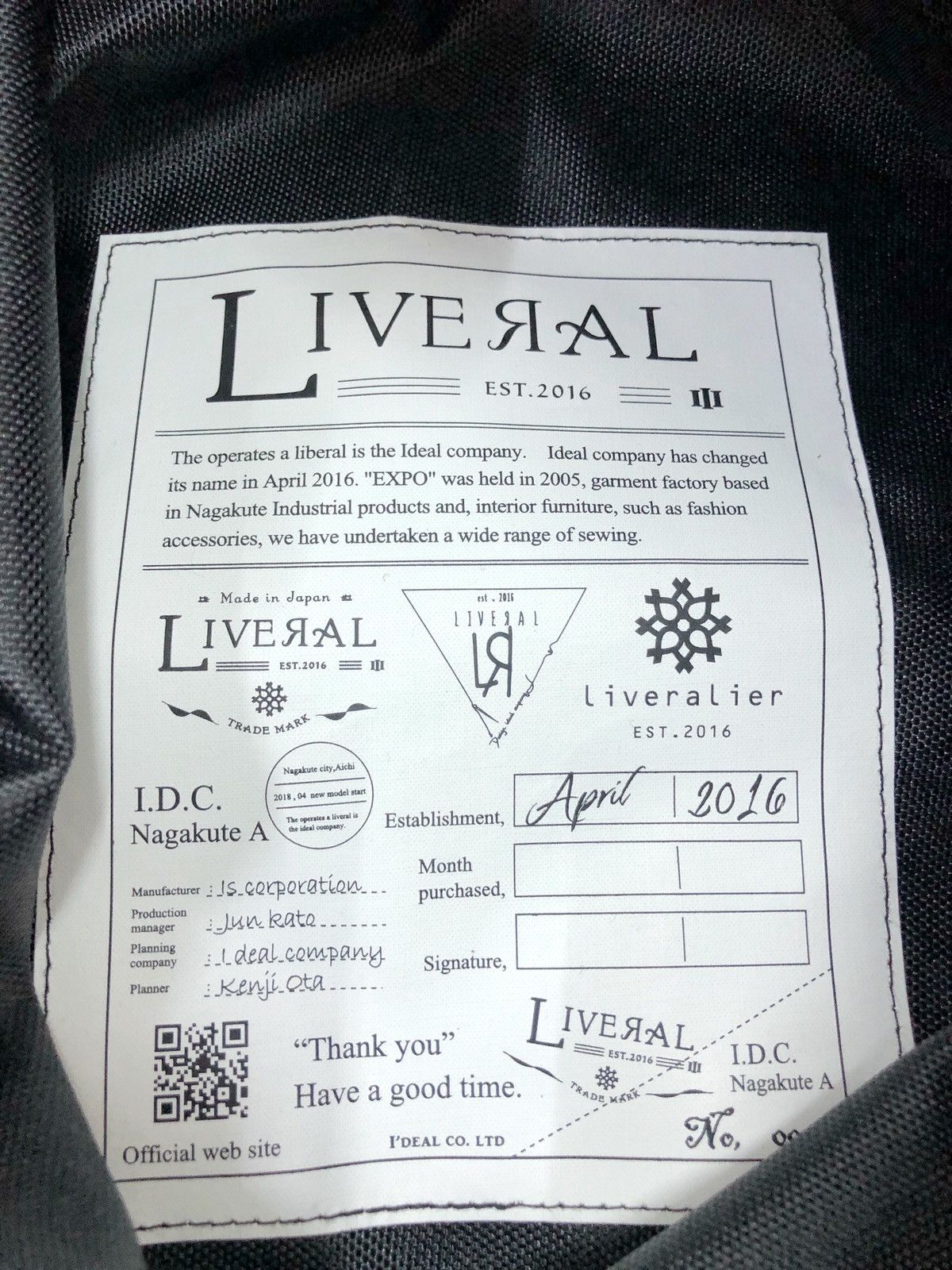 Japanese Brand LIVERAL Japan by Kenji Ota exclusive design fashion Size ONE SIZE - 13 Thumbnail