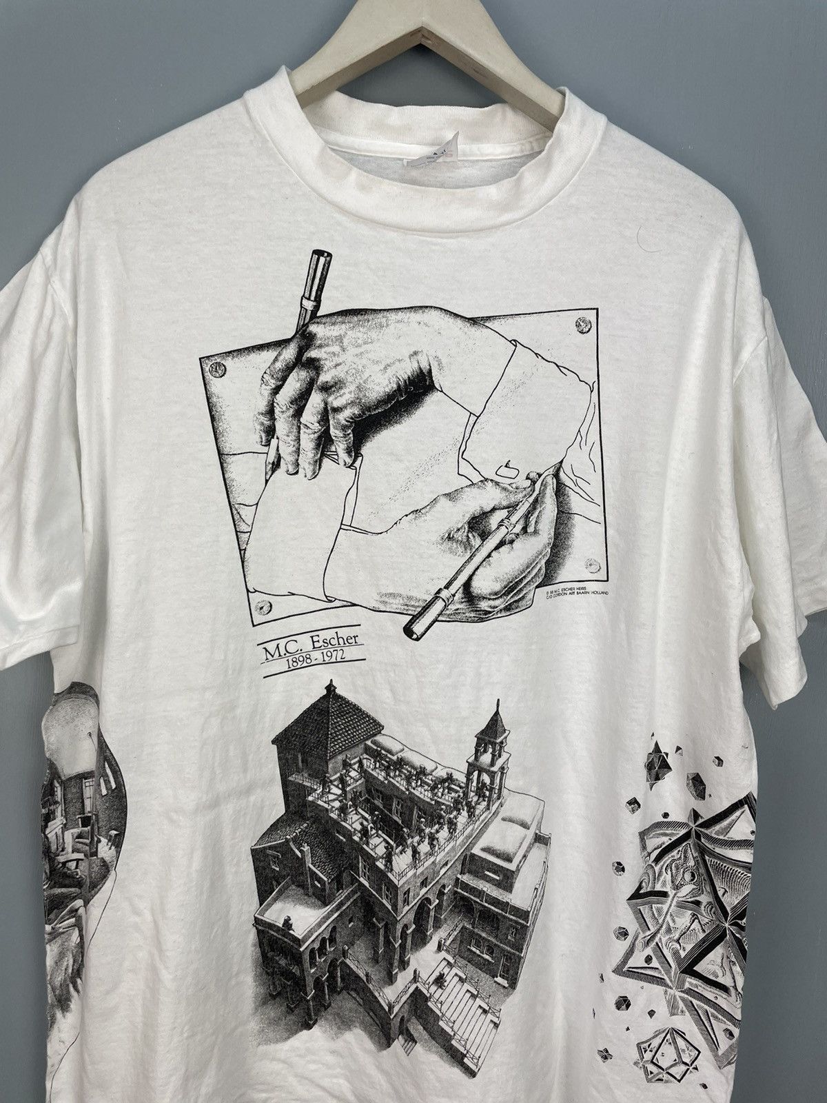 Vintage Vintage 80s M.C. Escher art t shirt Size US XL / EU 56 / 4 - 3 Thumbnail