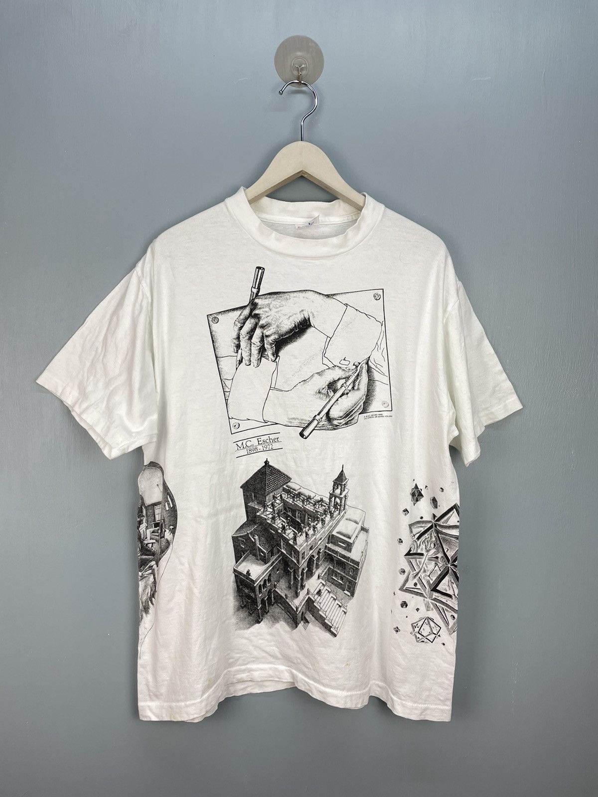 Vintage Vintage 80s M.C. Escher art t shirt Size US XL / EU 56 / 4 - 1 Thumbnail