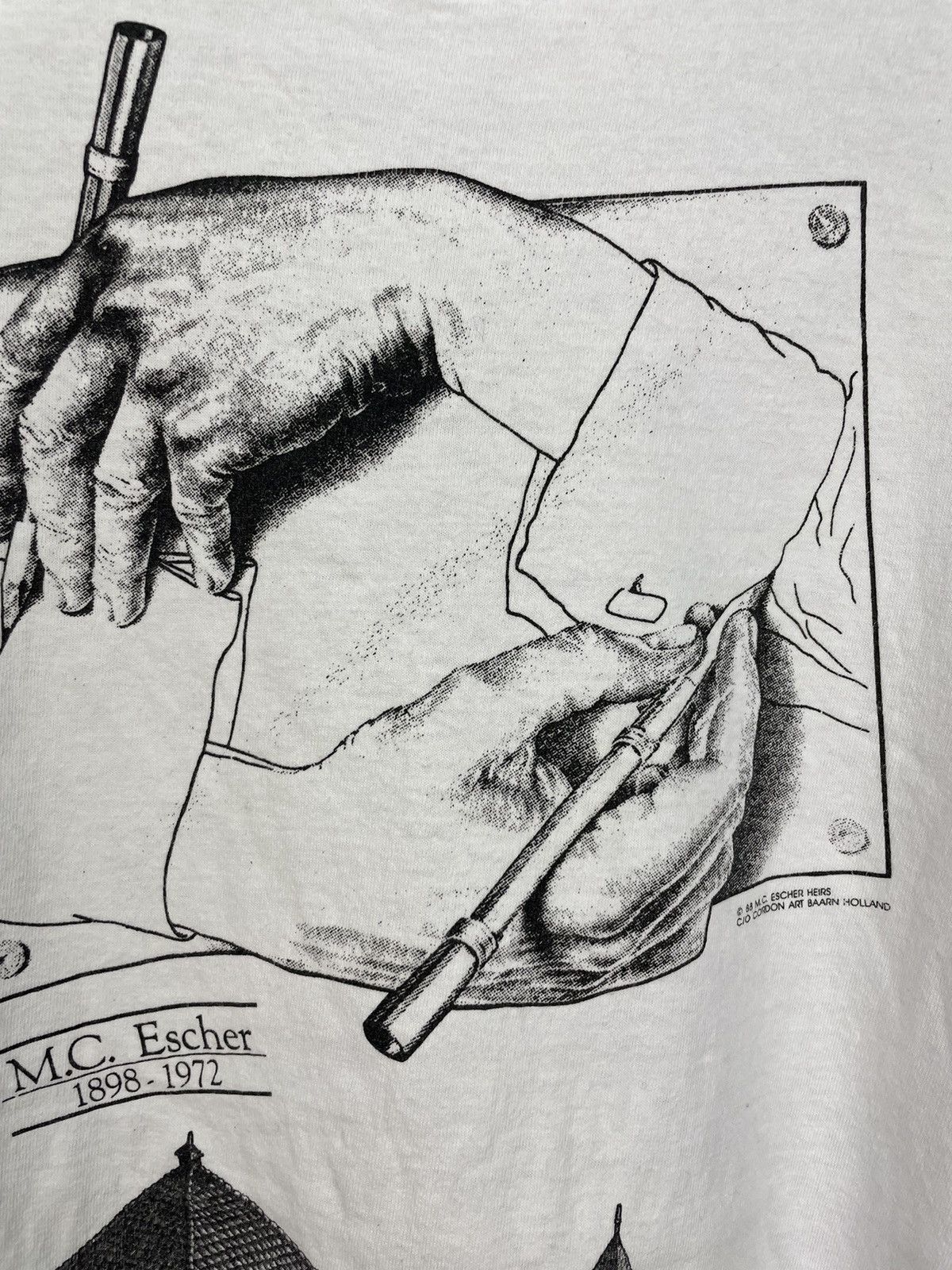 Vintage Vintage 80s M.C. Escher art t shirt Size US XL / EU 56 / 4 - 4 Thumbnail