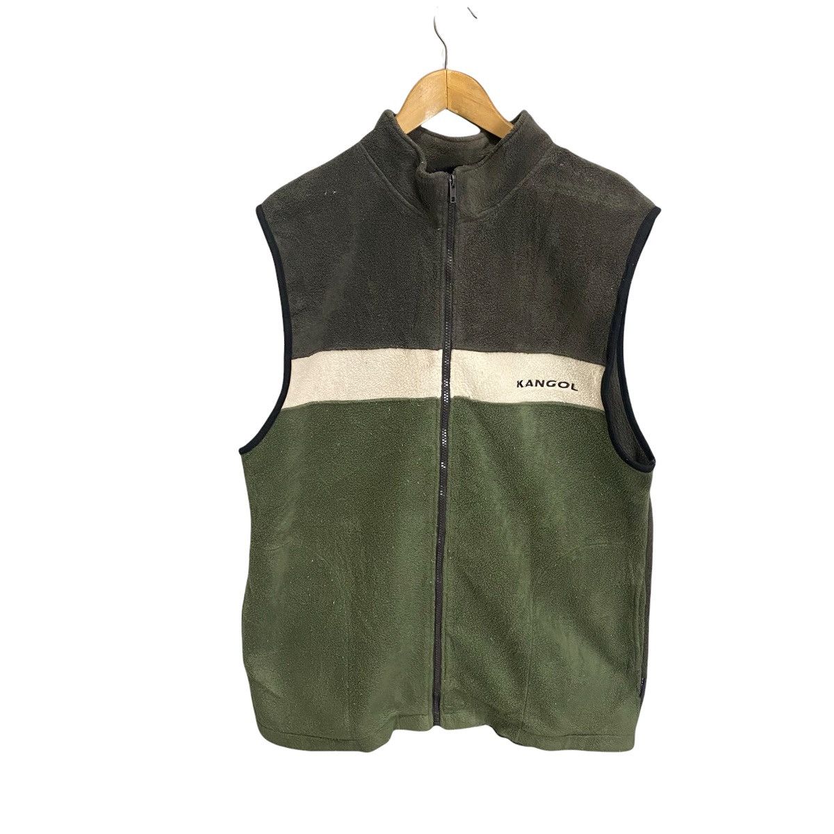 Kangol vintage fleece zipper vest