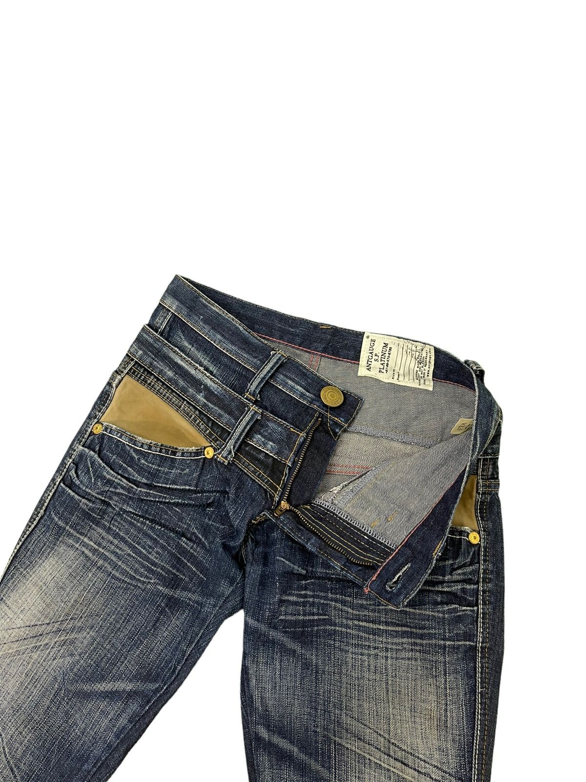Japanese Brand Double Waist Slim Jeans Antgauge Distres Clawmark Denim 52🟦 Size US 29 - 10 Thumbnail