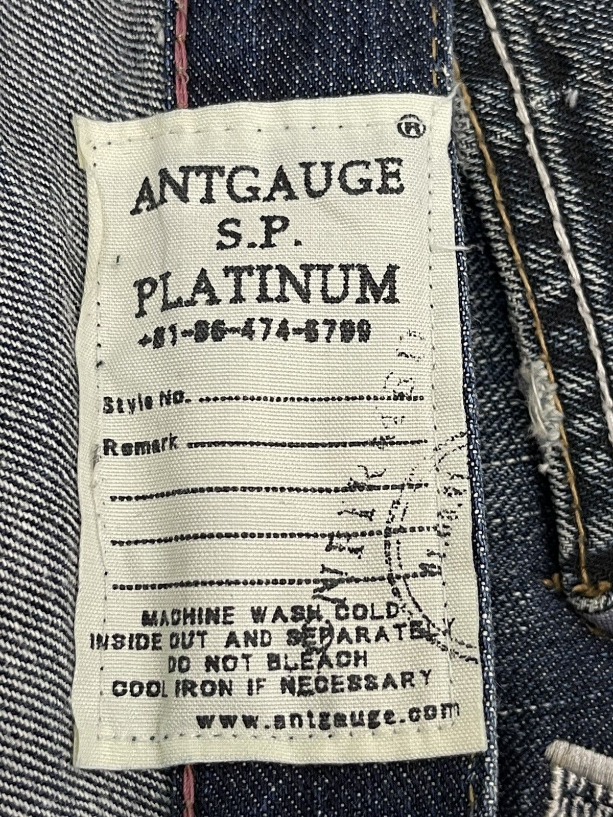 Japanese Brand Double Waist Slim Jeans Antgauge Distres Clawmark Denim 52🟦 Size US 29 - 21 Thumbnail