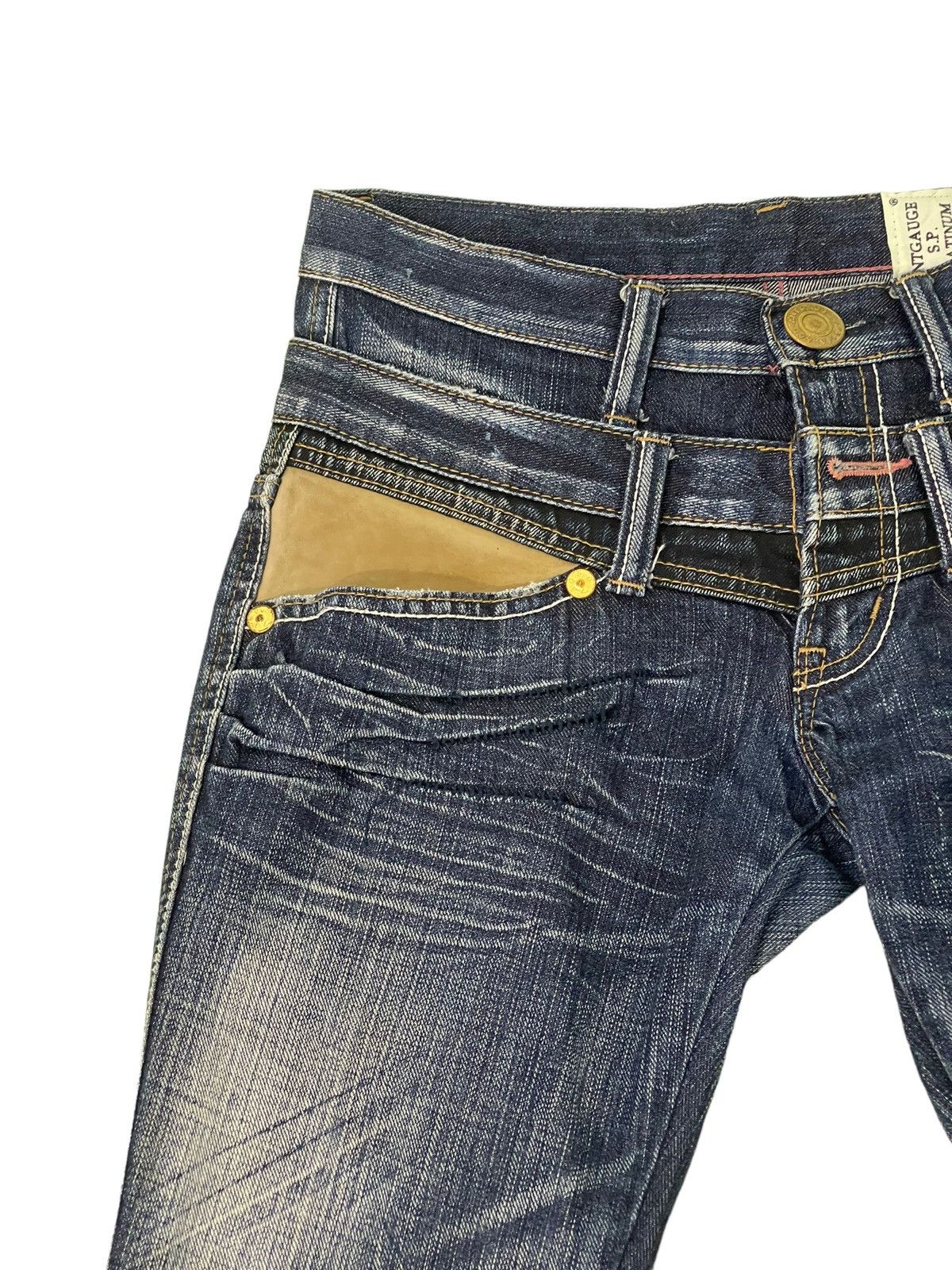 Japanese Brand Double Waist Slim Jeans Antgauge Distres Clawmark Denim 52🟦 Size US 29 - 8 Thumbnail