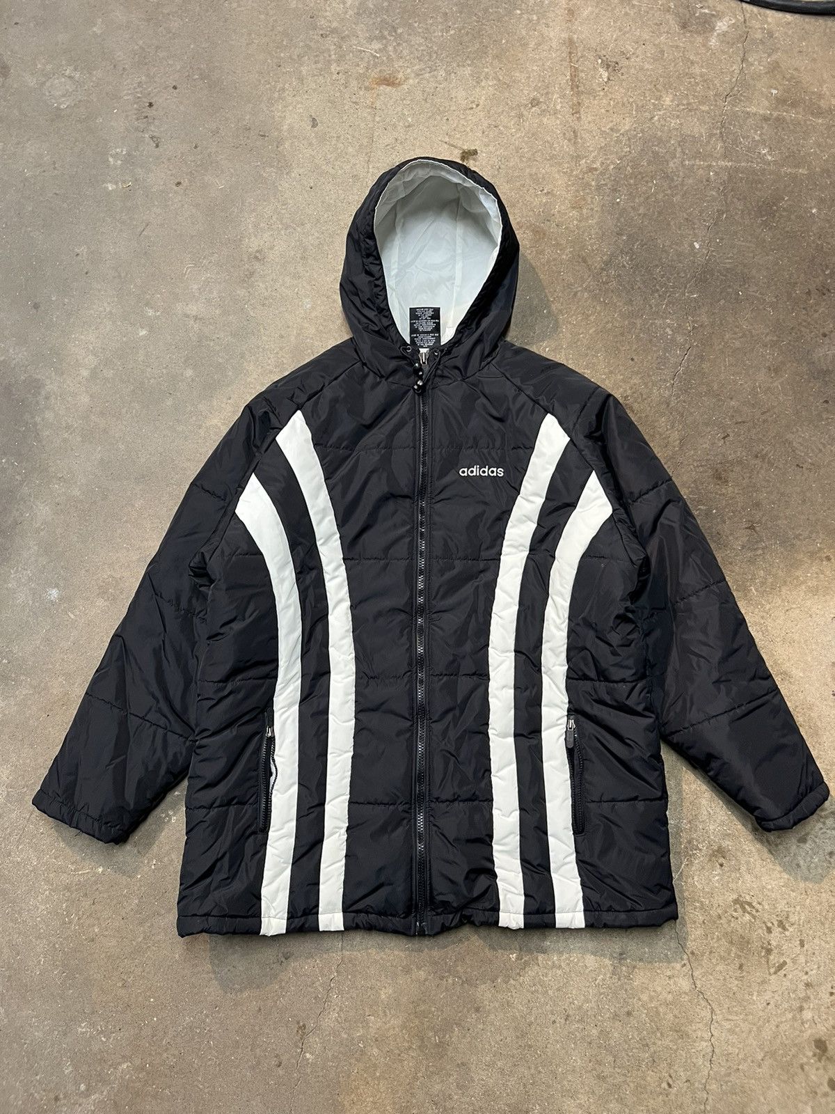 Adidas × Vintage Vintage Adidas Trefoil Puffer Parka Jacket Size US XL / EU 56 / 4 - 2 Thumbnail