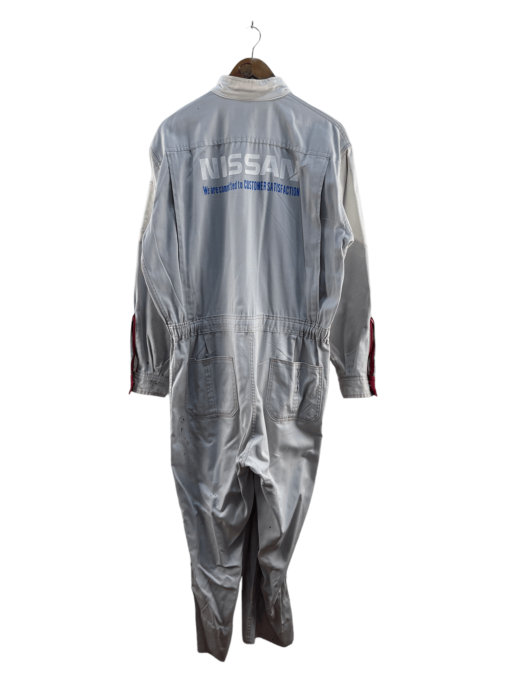 Image of Racing Vintage Nissan Overall Jumpsuit in Silver, Men's (Size 38)