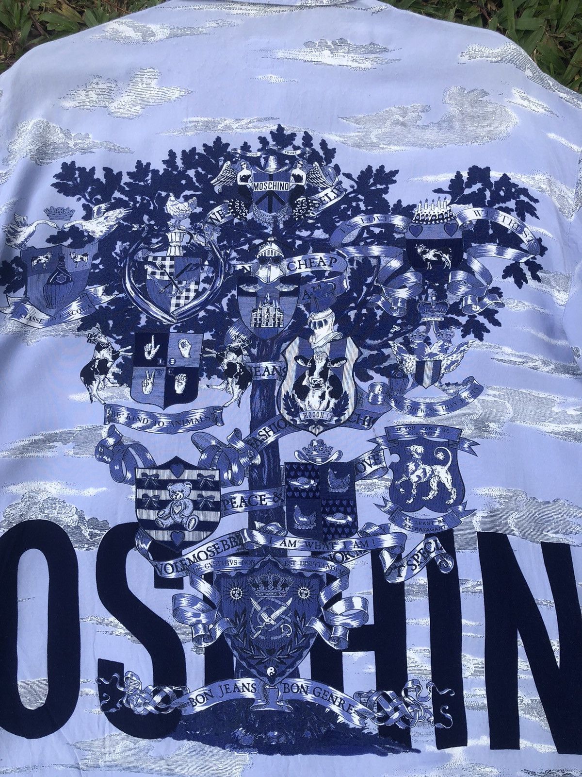 Moschino Vintage MOSCHINO Overprint Spellout Rayon Shirt Rare Size US XL / EU 56 / 4 - 15 Thumbnail