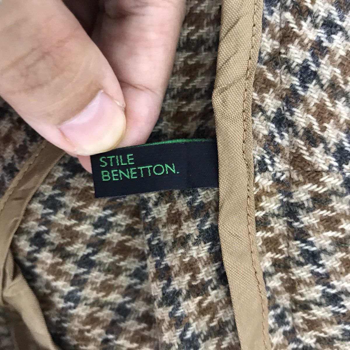 Benetton BENETTON STILE Houndstooth Wool Trousers Casual Pant Size US 33 - 4 Thumbnail