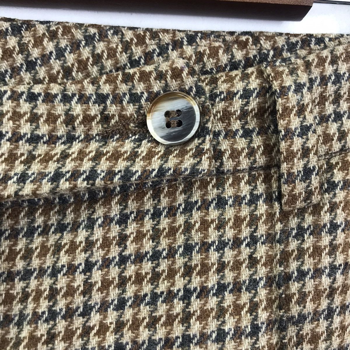 Benetton BENETTON STILE Houndstooth Wool Trousers Casual Pant Size US 33 - 3 Thumbnail