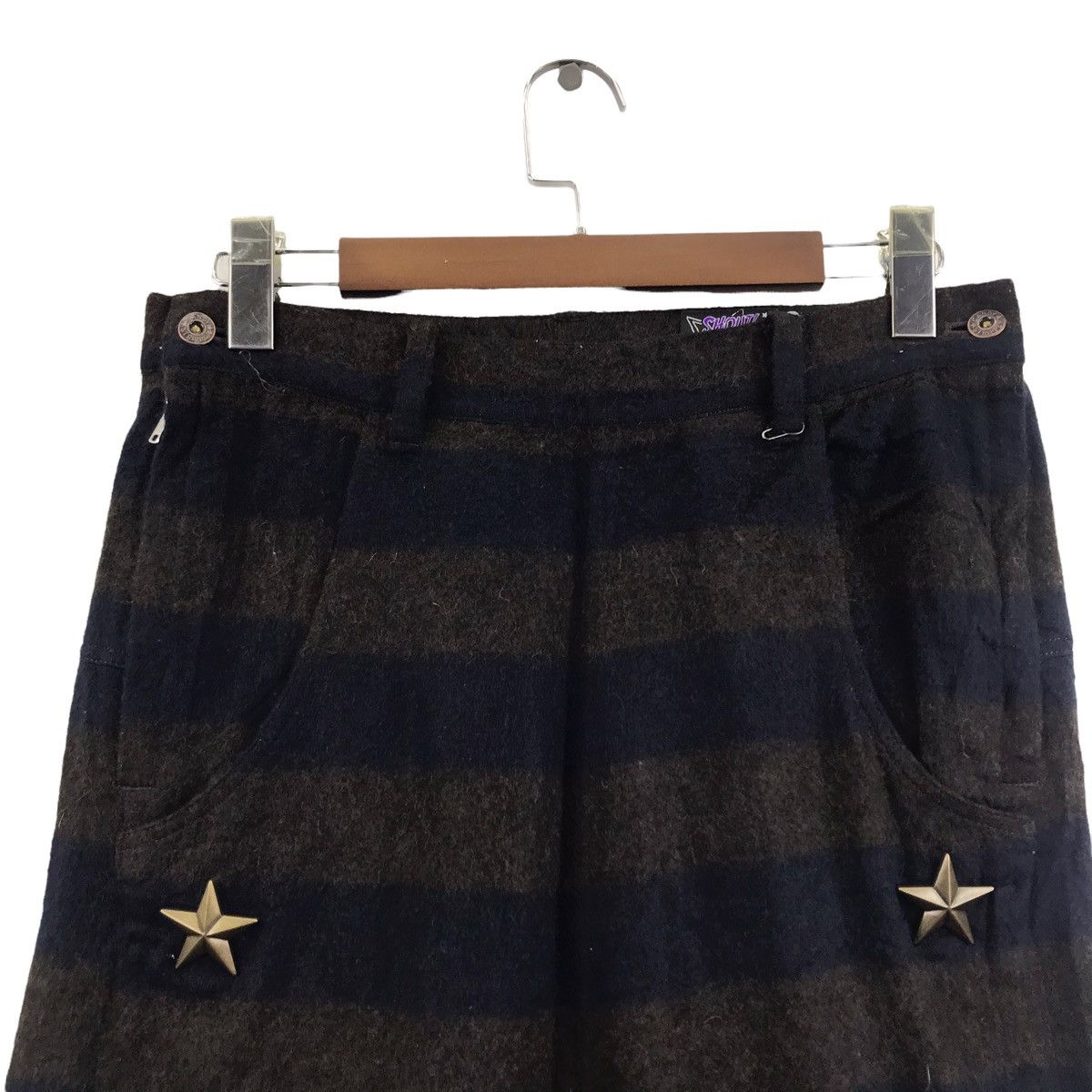 Japanese Brand SHOUT HIGH-FIDELITY Japan Brand Stripes Wool Drop CrotchPant Size US 30 / EU 46 - 2 Thumbnail