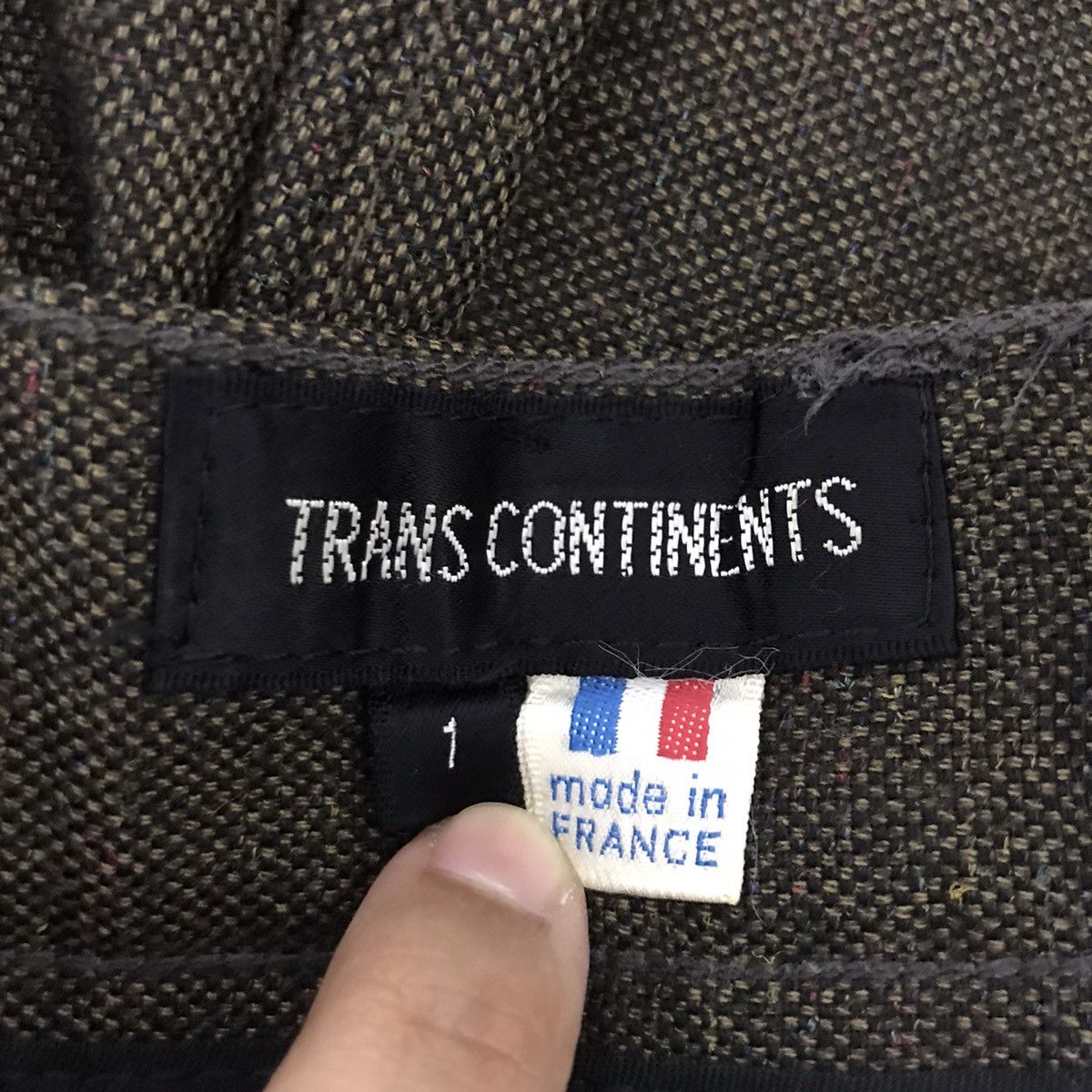 Vintage TRANS CONTINENTS France Brand Wool Straight Cut TrousersPant Size US 27 - 3 Thumbnail