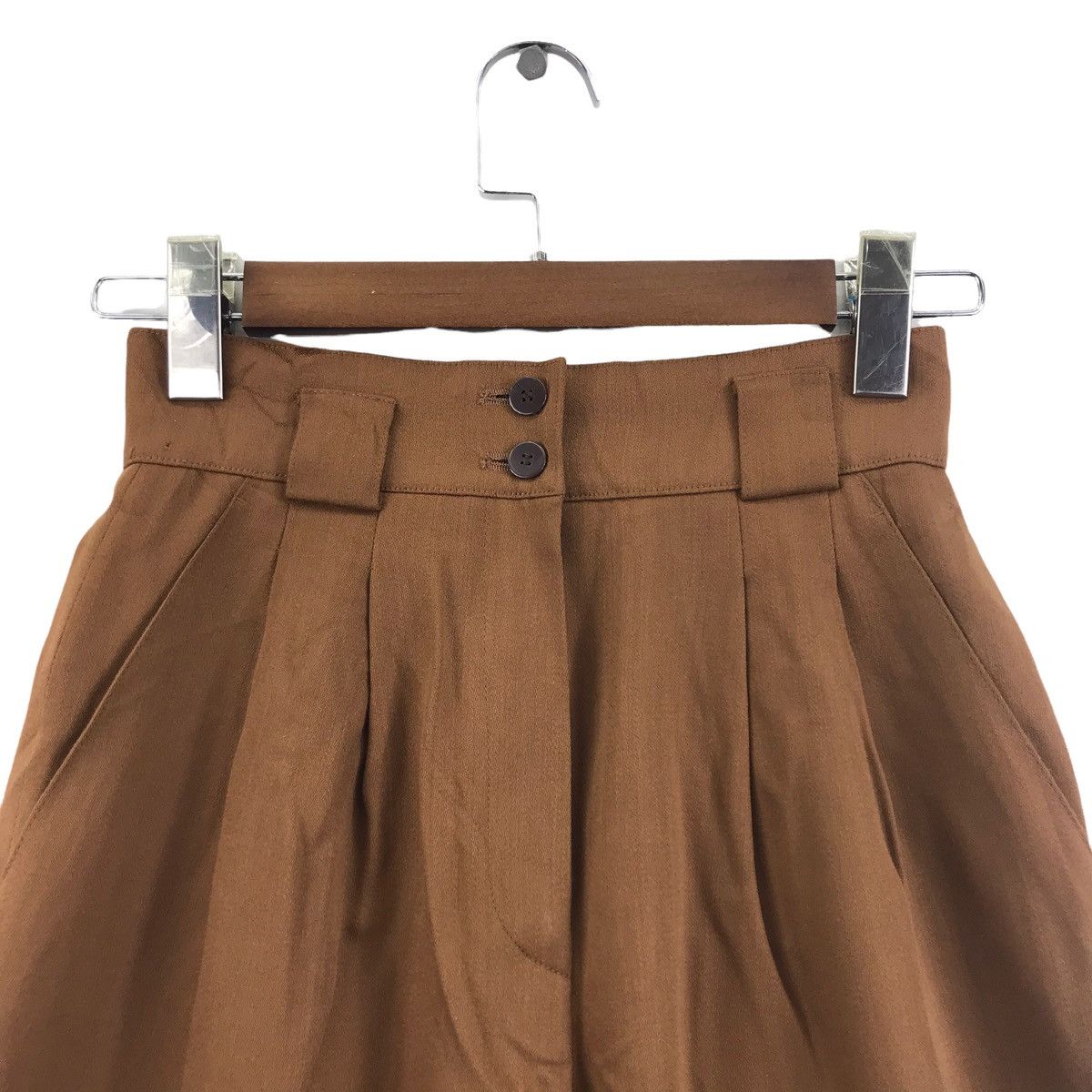 Vintage CORDIER Germany High Waist Brown Casual Trousers Pant Size US 26 / EU 42 - 2 Thumbnail