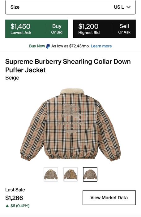Supreme Supreme x Burberry Puffer Jacket | Grailed