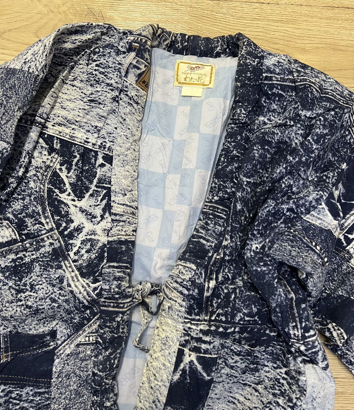 Indigo × Japanese Brand THE WORLD Safari Indigo Jeans Print Kimono Size US XL / EU 56 / 4 - 7 Thumbnail