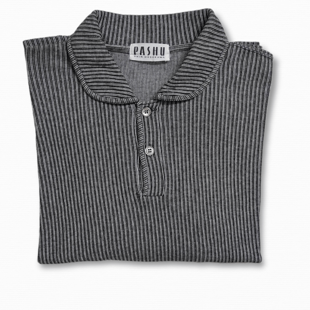 Designer 80's Archive PASHU SHIN HOSOKAWA PLEATS stripes shirt Size US M / EU 48-50 / 2 - 10 Thumbnail