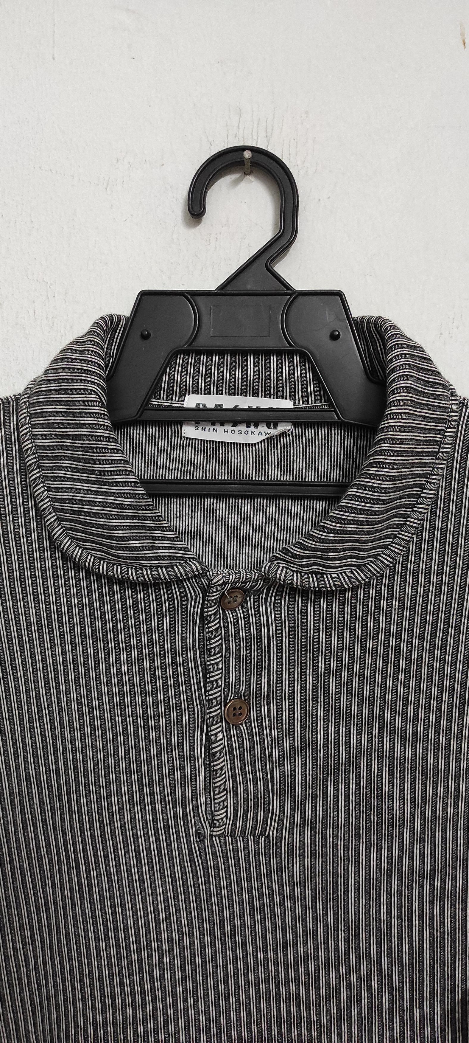 Designer 80's Archive PASHU SHIN HOSOKAWA PLEATS stripes shirt Size US M / EU 48-50 / 2 - 7 Thumbnail
