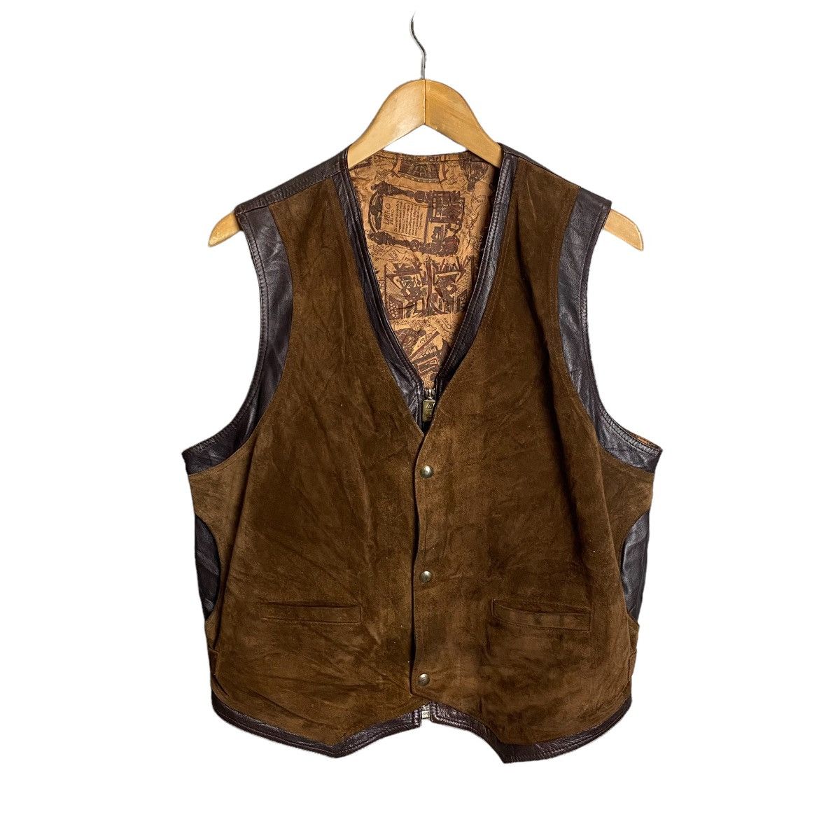 vintage pierotucci vest 2tone suede leather vest