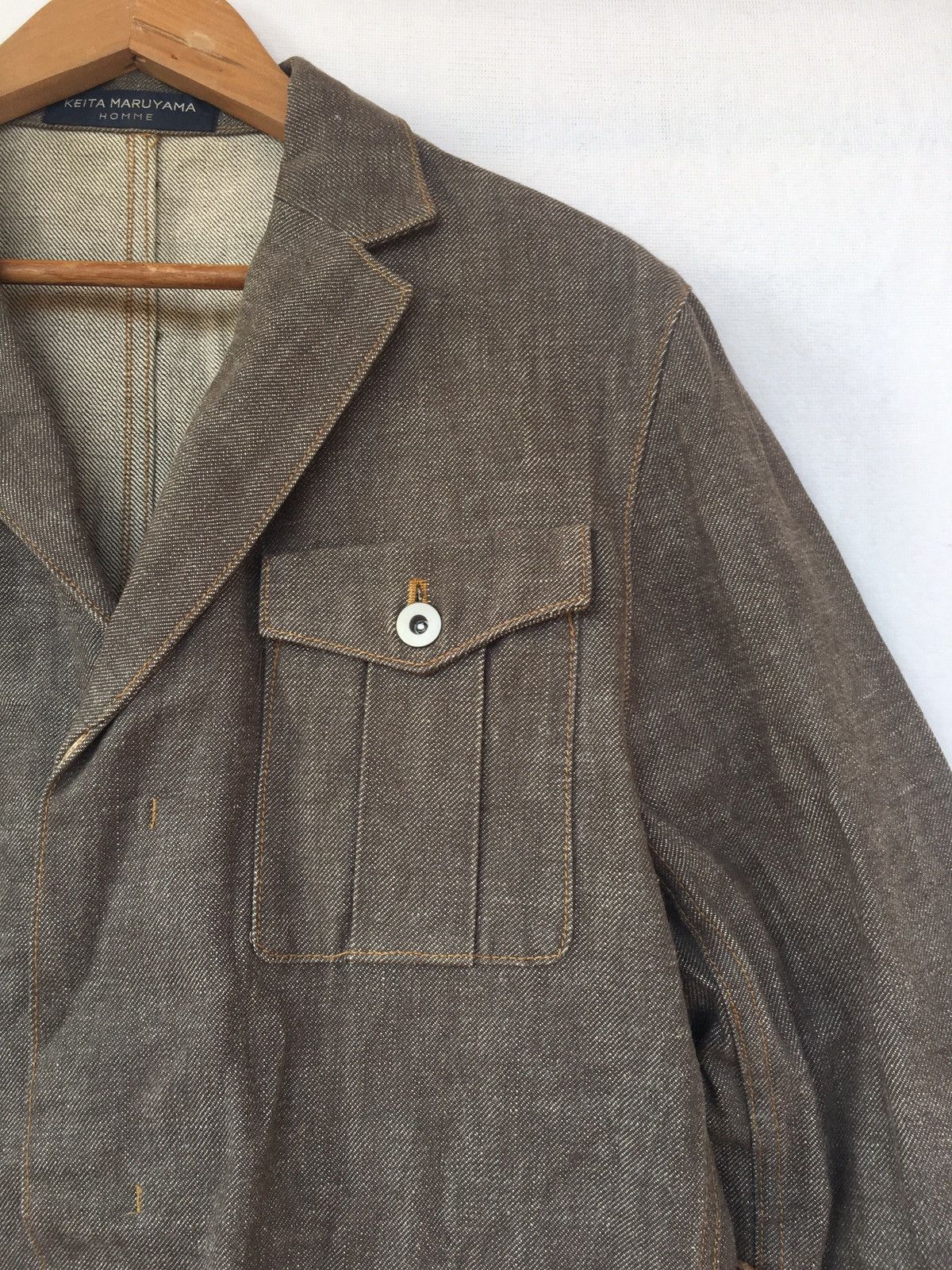 Designer Japanese Brand KEITA MARUYAMA Homme Brown Denim Jacket Size US L / EU 52-54 / 3 - 3 Thumbnail