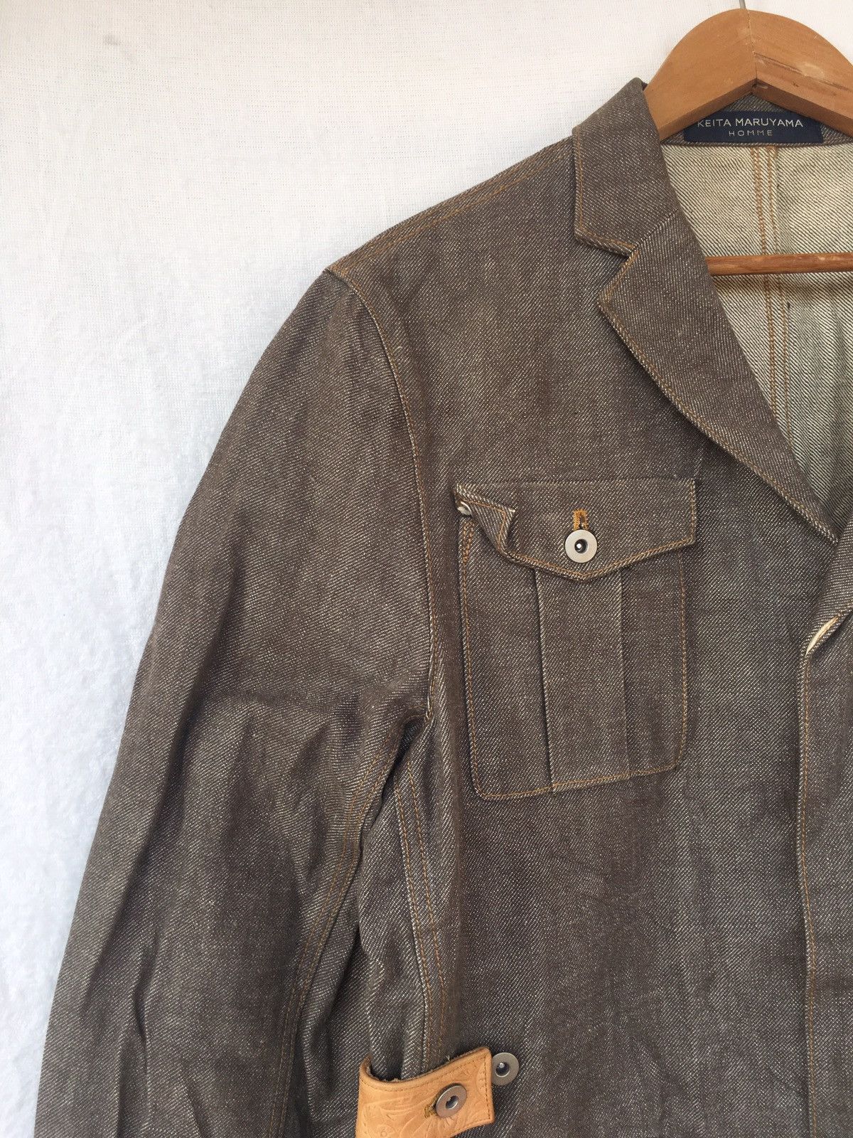 Designer Japanese Brand KEITA MARUYAMA Homme Brown Denim Jacket Size US L / EU 52-54 / 3 - 6 Thumbnail