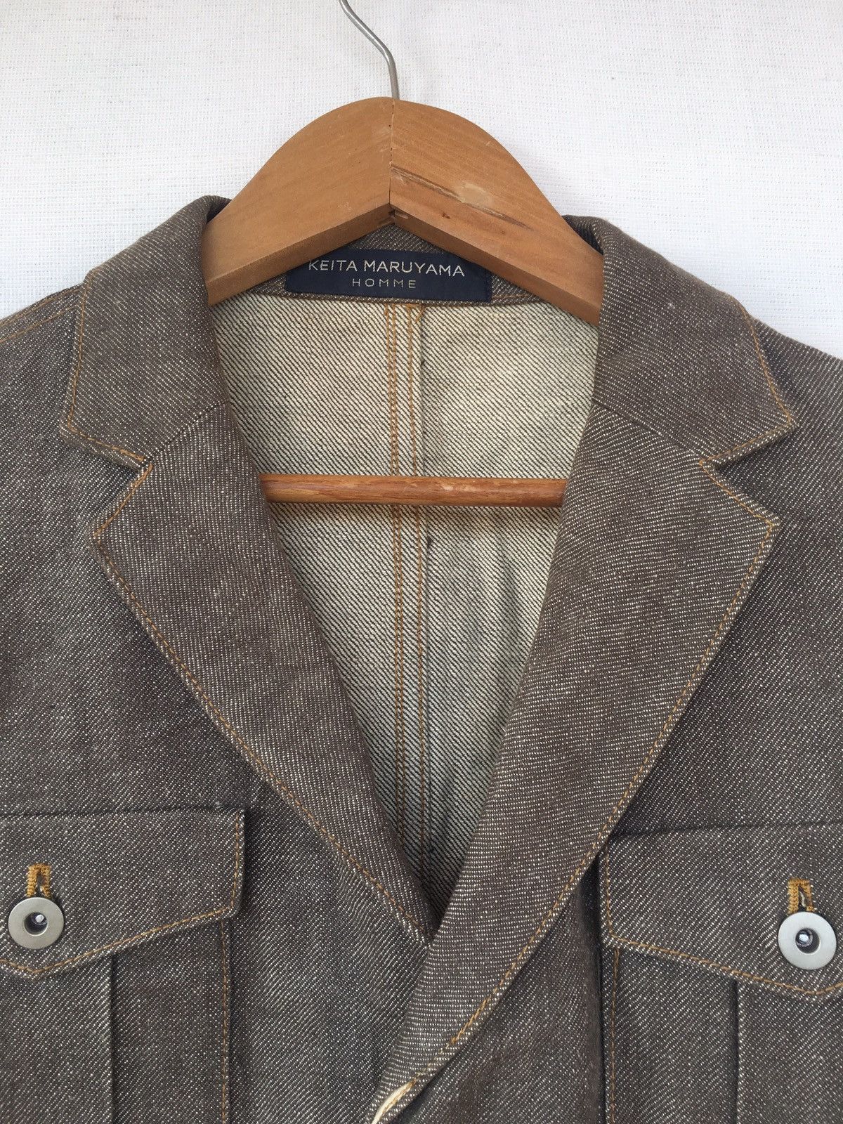 Designer Japanese Brand KEITA MARUYAMA Homme Brown Denim Jacket Size US L / EU 52-54 / 3 - 2 Thumbnail