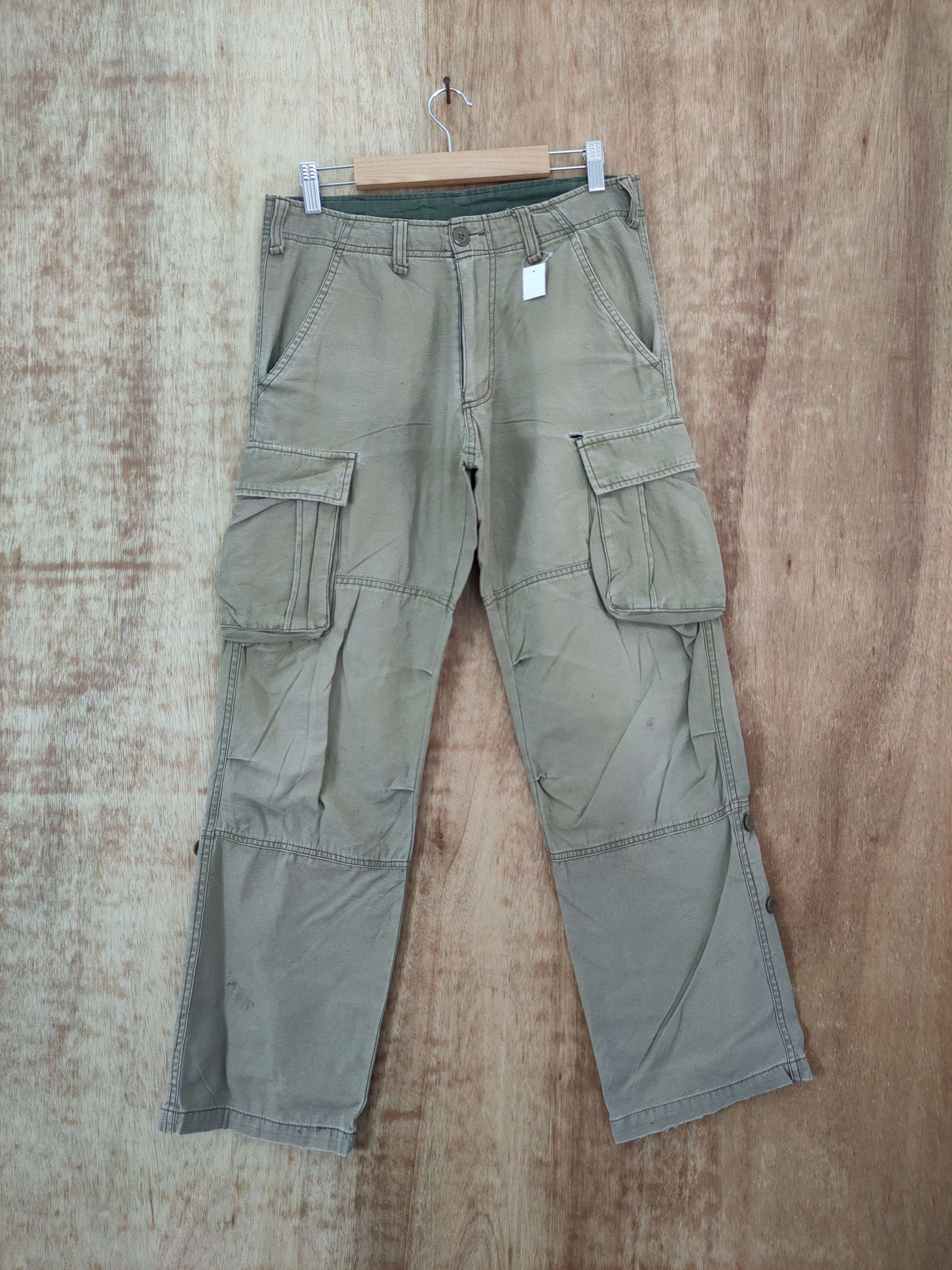 image of Japan Brown Vintage Multi Pocket Cargo Pants 46-282A, Men's (Size 31)