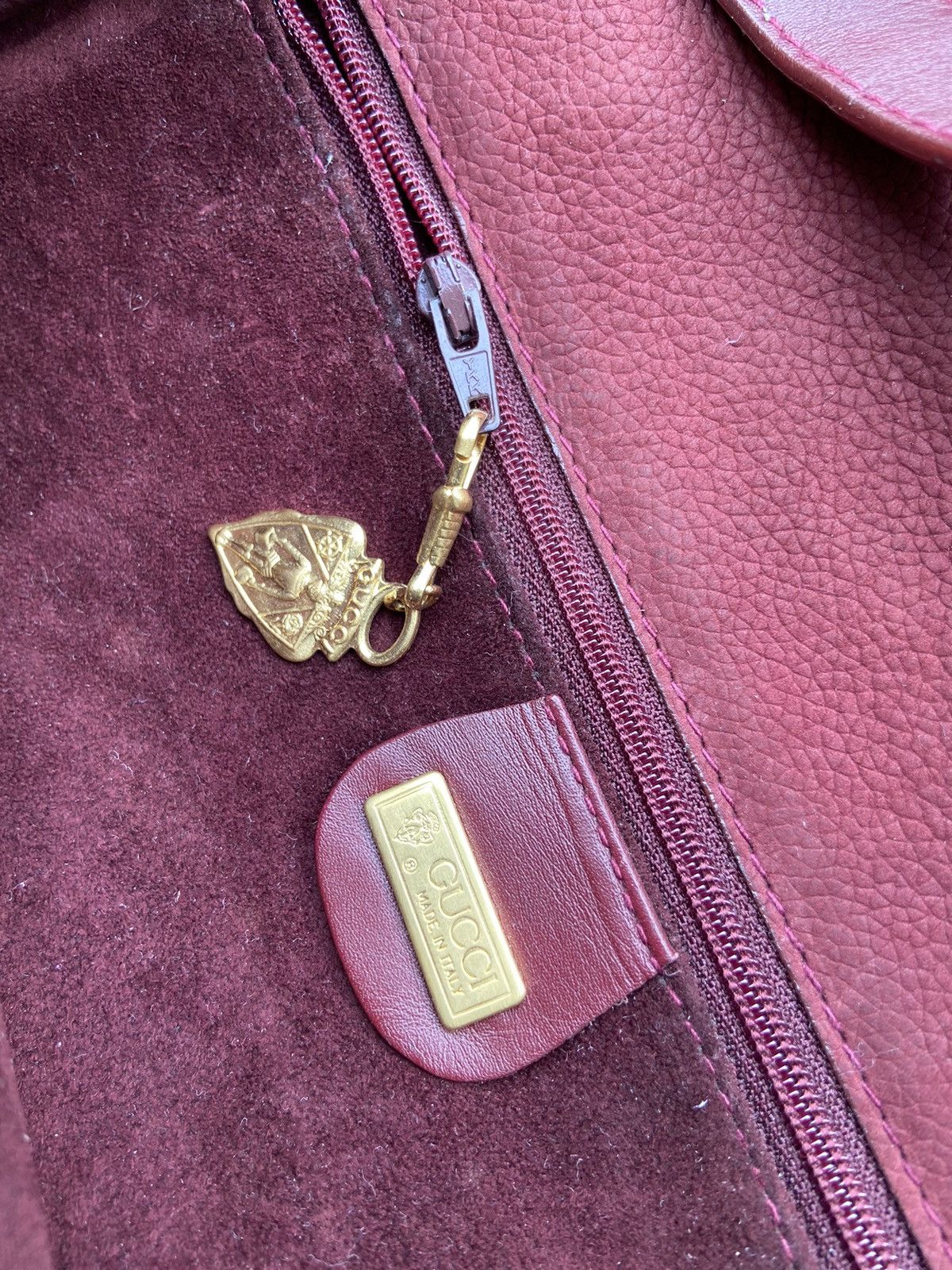 Gucci Gucci Burgundy Marron Hobo Suede Leather Crossbody Bag Size ONE SIZE - 10 Thumbnail