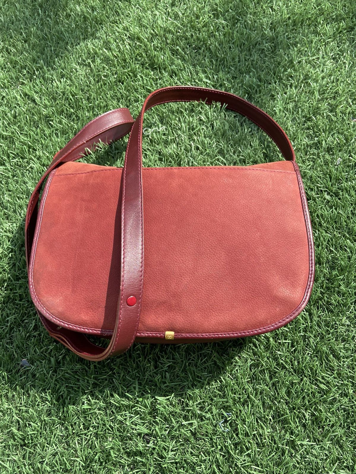 Gucci Gucci Burgundy Marron Hobo Suede Leather Crossbody Bag Size ONE SIZE - 5 Thumbnail