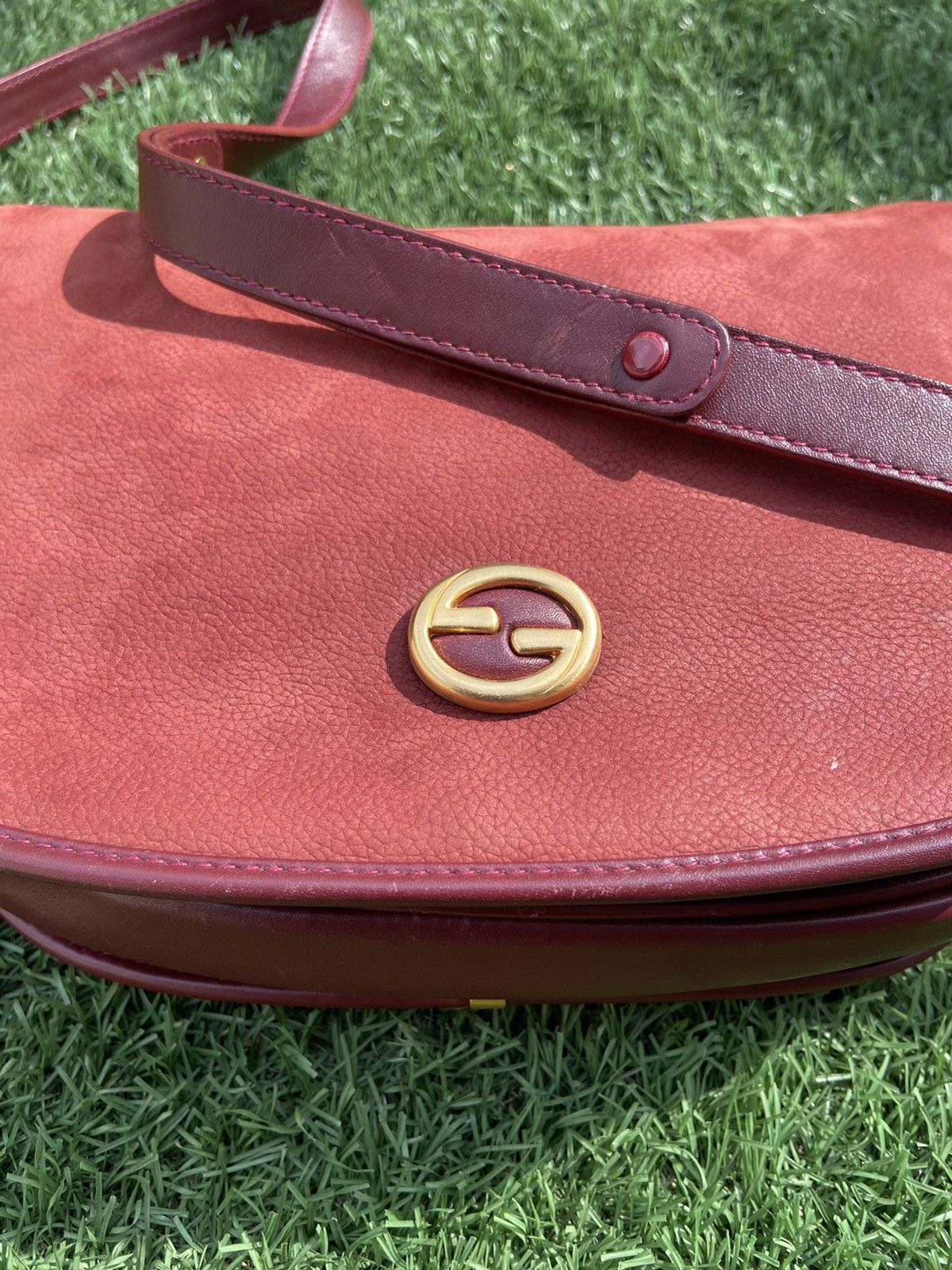Gucci Gucci Burgundy Marron Hobo Suede Leather Crossbody Bag Size ONE SIZE - 4 Thumbnail