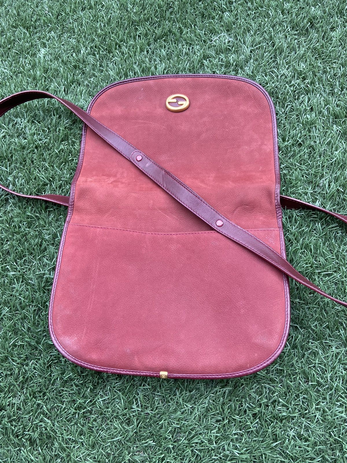 Gucci Gucci Burgundy Marron Hobo Suede Leather Crossbody Bag Size ONE SIZE - 13 Thumbnail