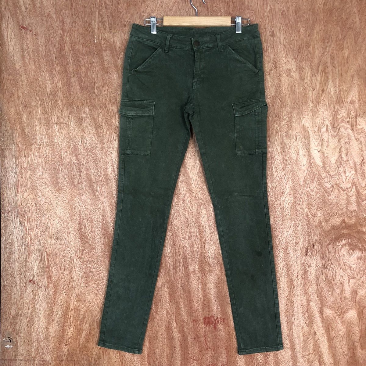 Japanese Brand × Uniqlo UJ UNIQLO GREEN MULTIPOCKET SKINNY CARGO PANTS #c661 Size US 27 - 1 Thumbnail