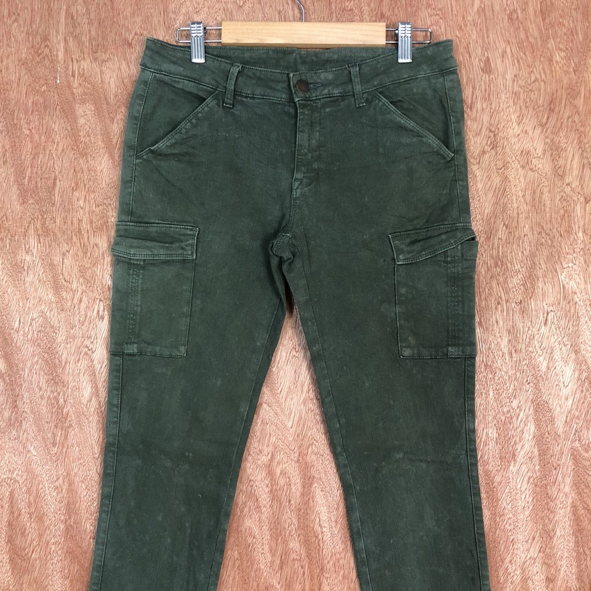 Japanese Brand × Uniqlo UJ UNIQLO GREEN MULTIPOCKET SKINNY CARGO PANTS #c661 Size US 27 - 2 Thumbnail