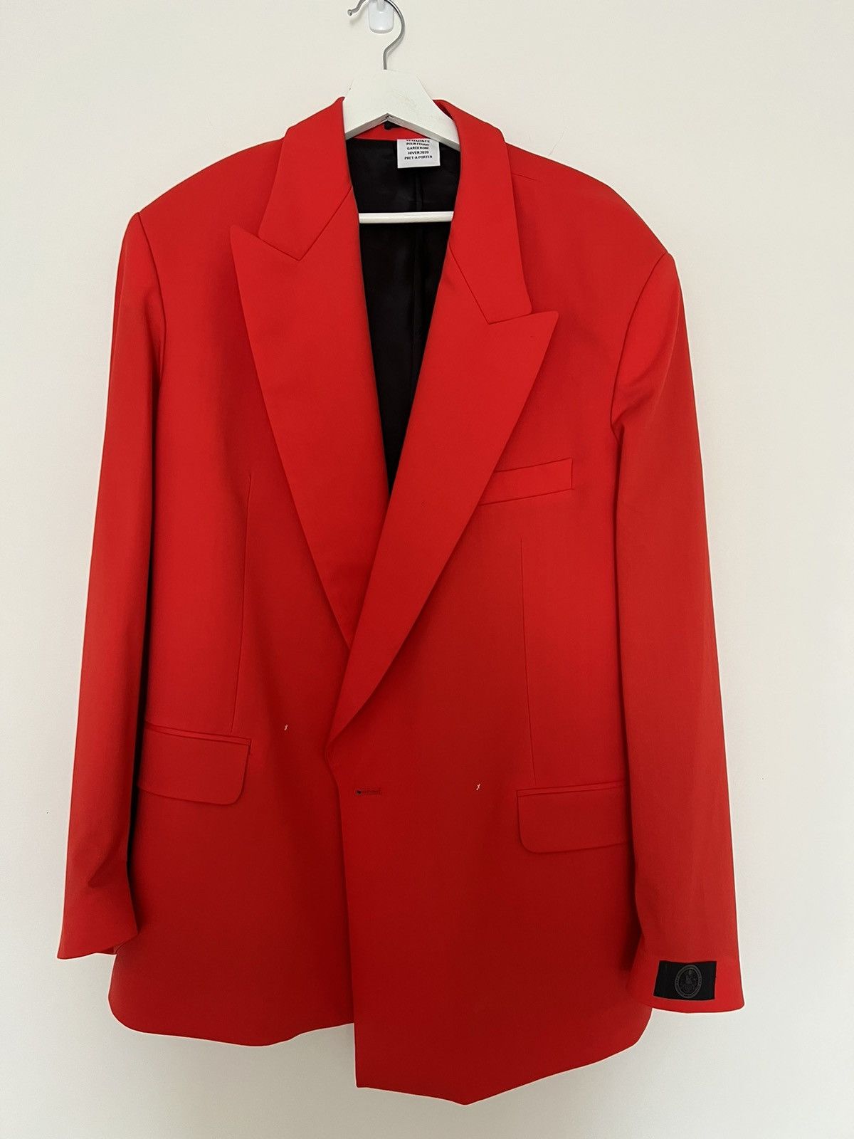 Vetements Vetements cape effect red wool blazer Size 46R - 1 Thumbnail