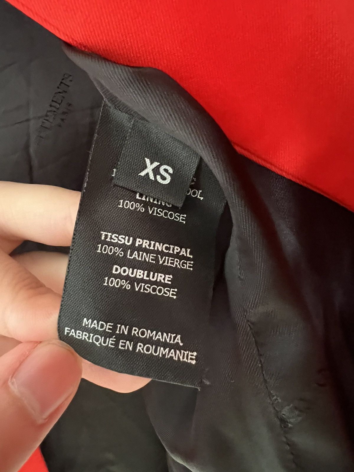 Vetements Vetements cape effect red wool blazer Size 46R - 7 Thumbnail
