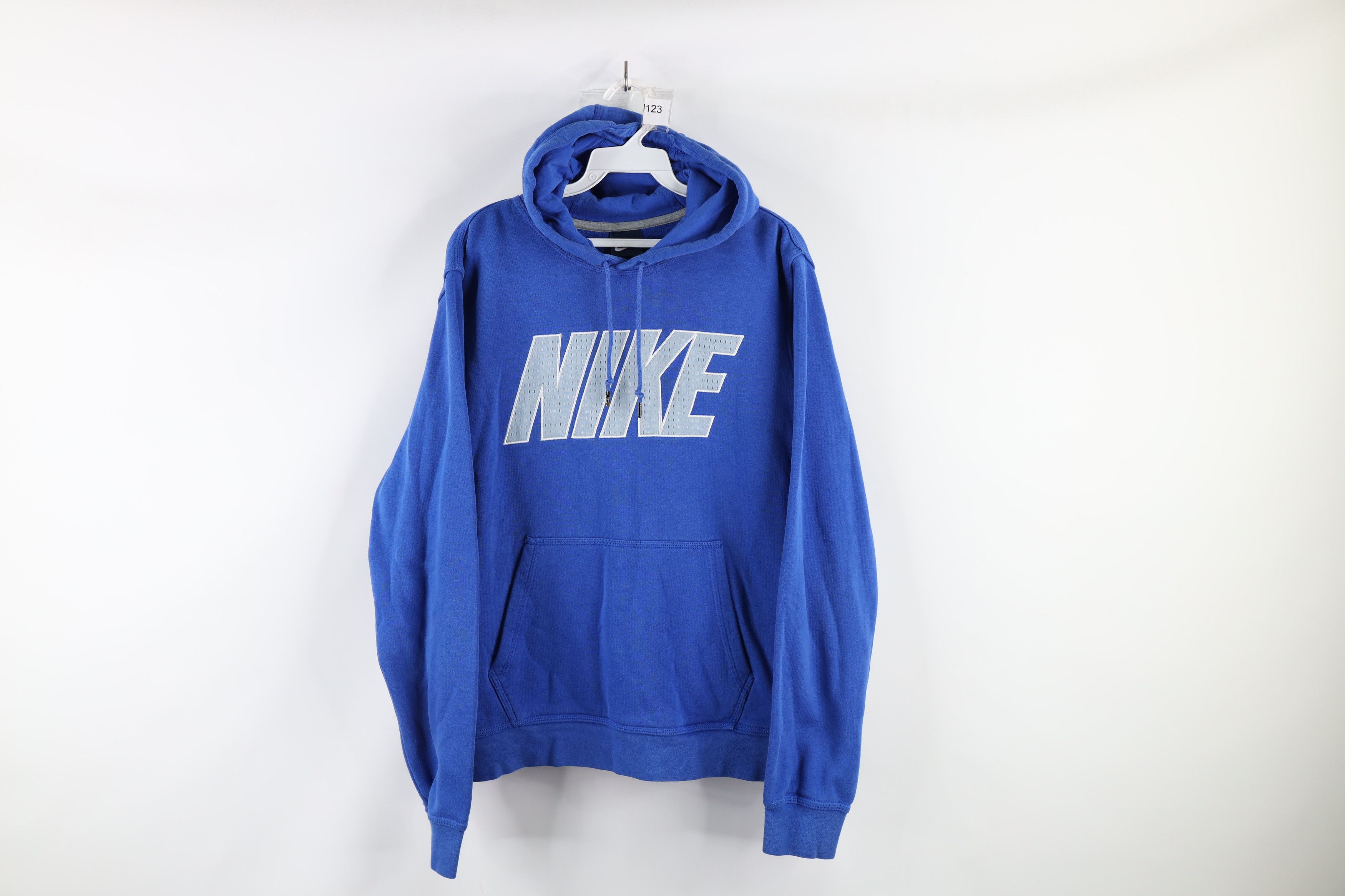 Nike Vintage Nike Spell Out Block Letter Hoodie Sweatshirt Blue | Grailed