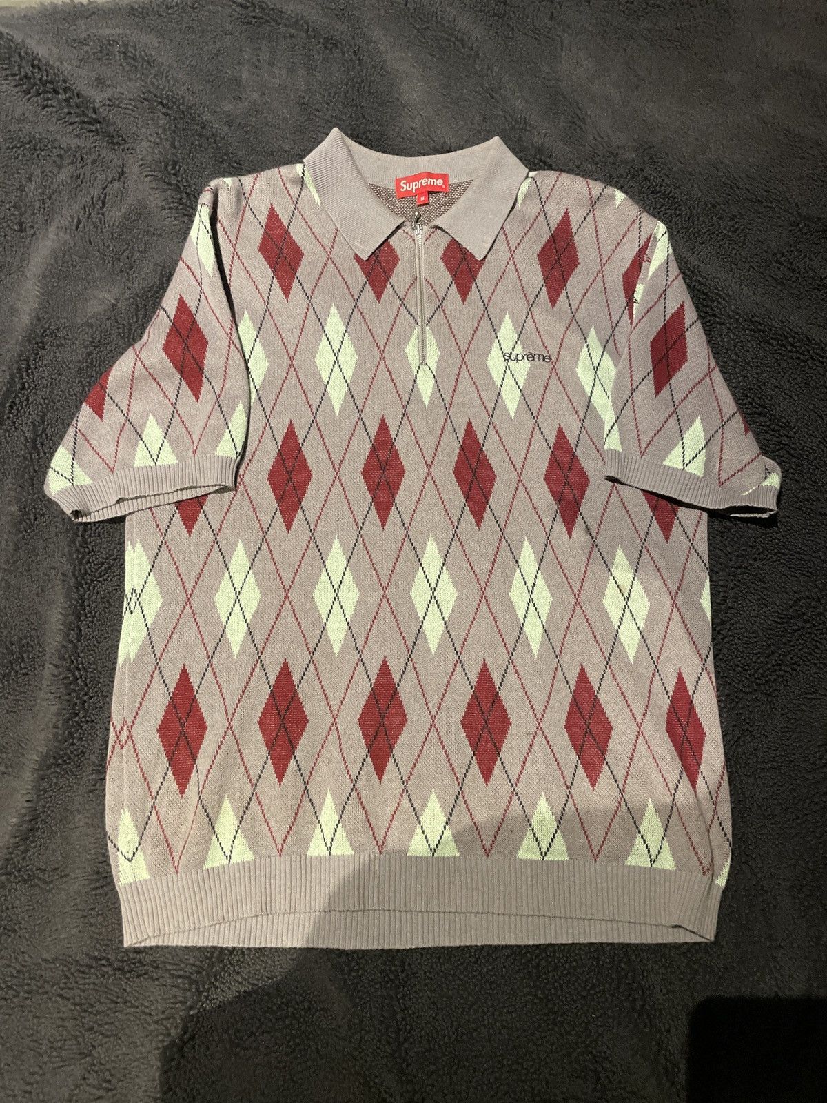 トップス Supreme Argyle Zip Polo Supreme Argyle Zip Polo (FW21) - $118