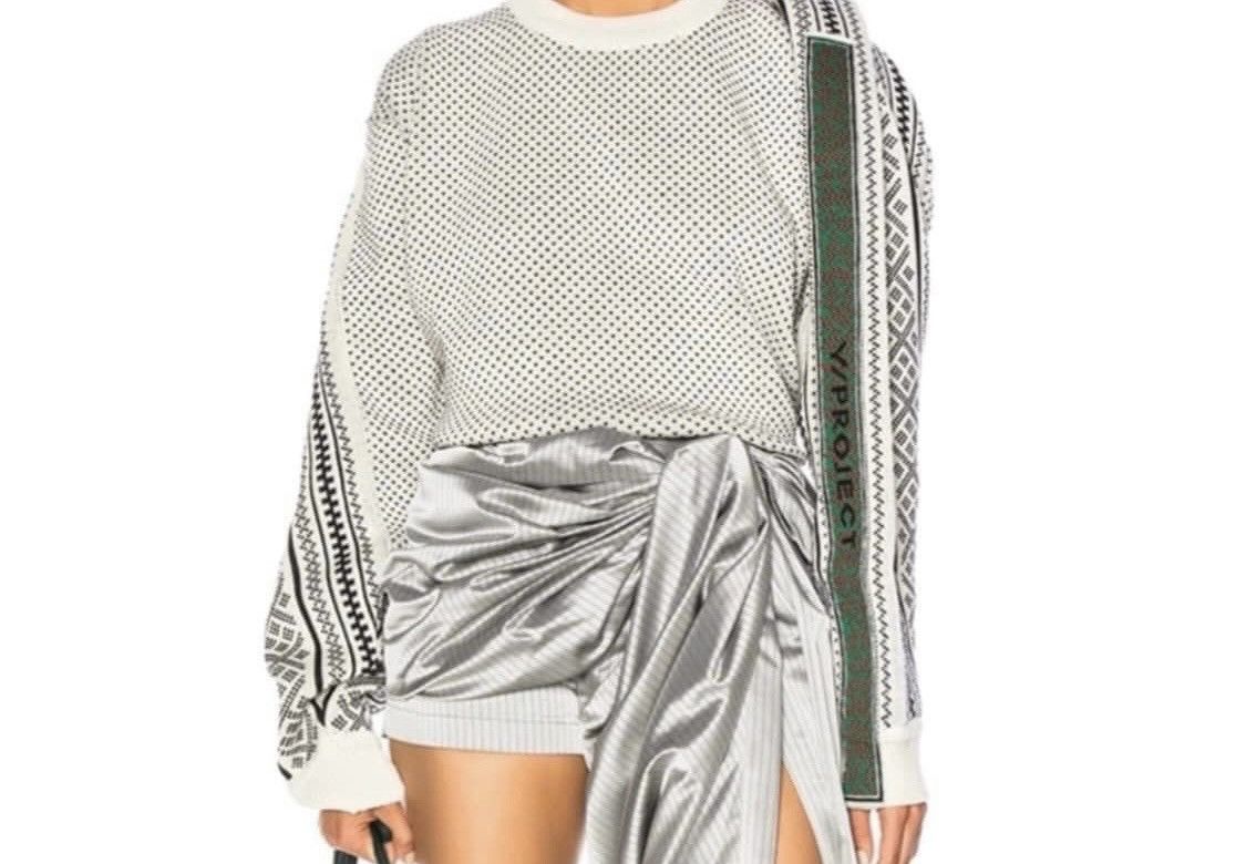 Y/project norwegian back paneled knit sweater