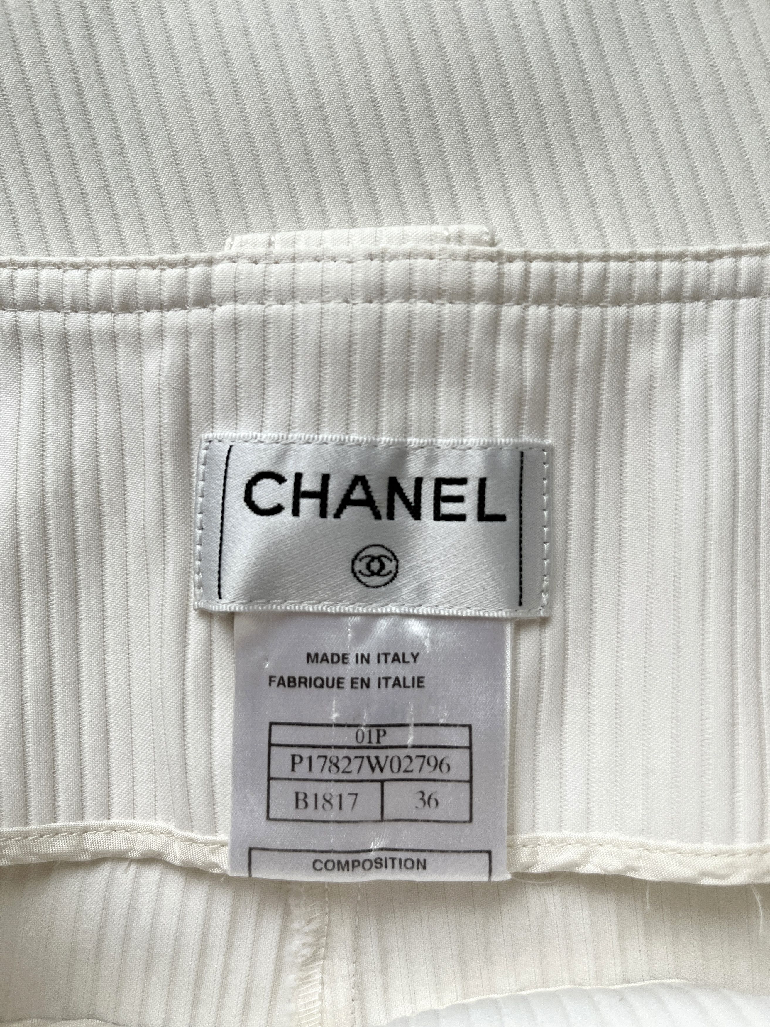 Chanel ⚡️QUICK SALE⚡️2001 Chanel Cream Ribbed Flared Pants Trousers Size 26" / US 2 / IT 38 - 4 Thumbnail