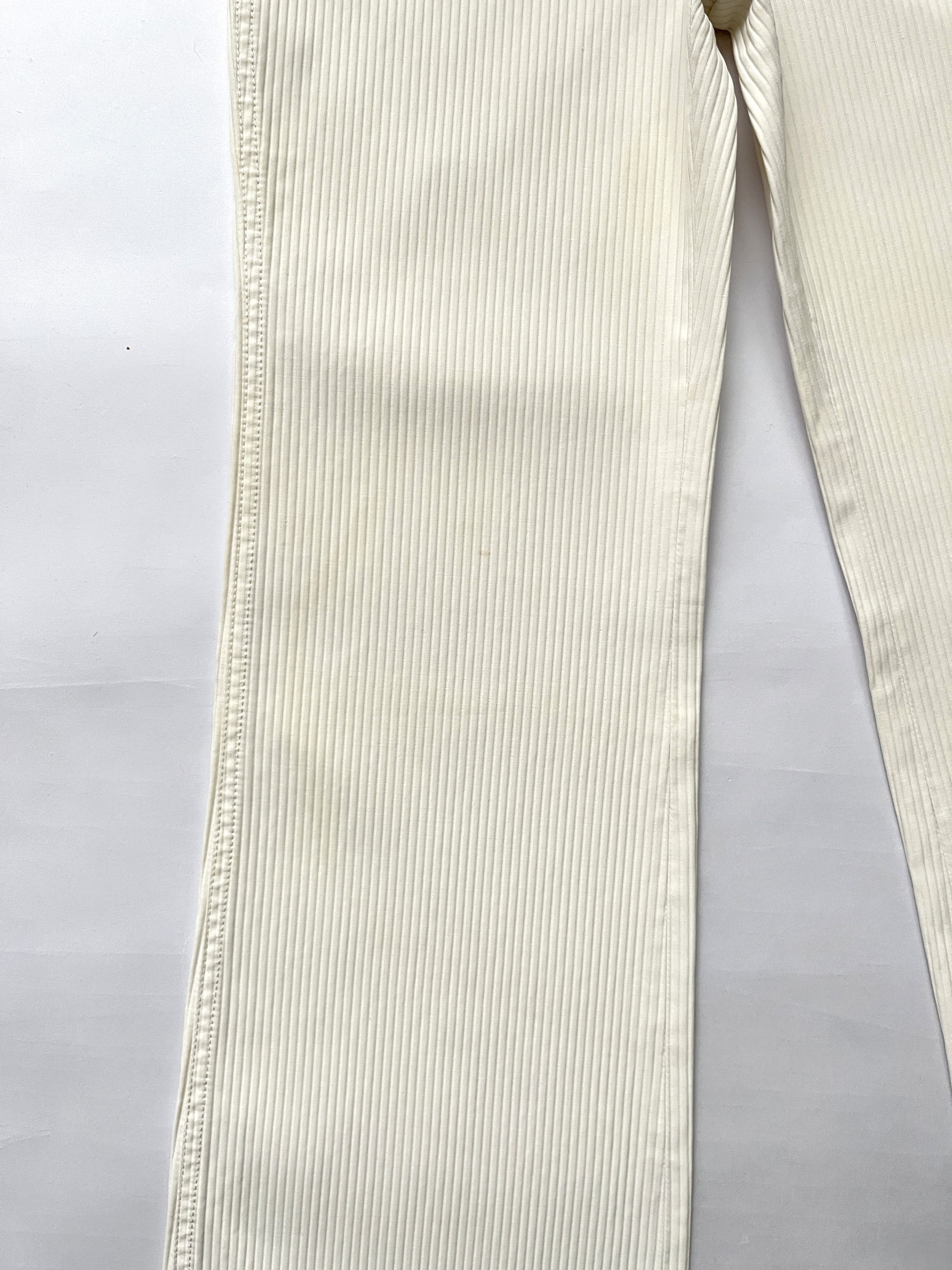 Chanel ⚡️QUICK SALE⚡️2001 Chanel Cream Ribbed Flared Pants Trousers Size 26" / US 2 / IT 38 - 7 Thumbnail