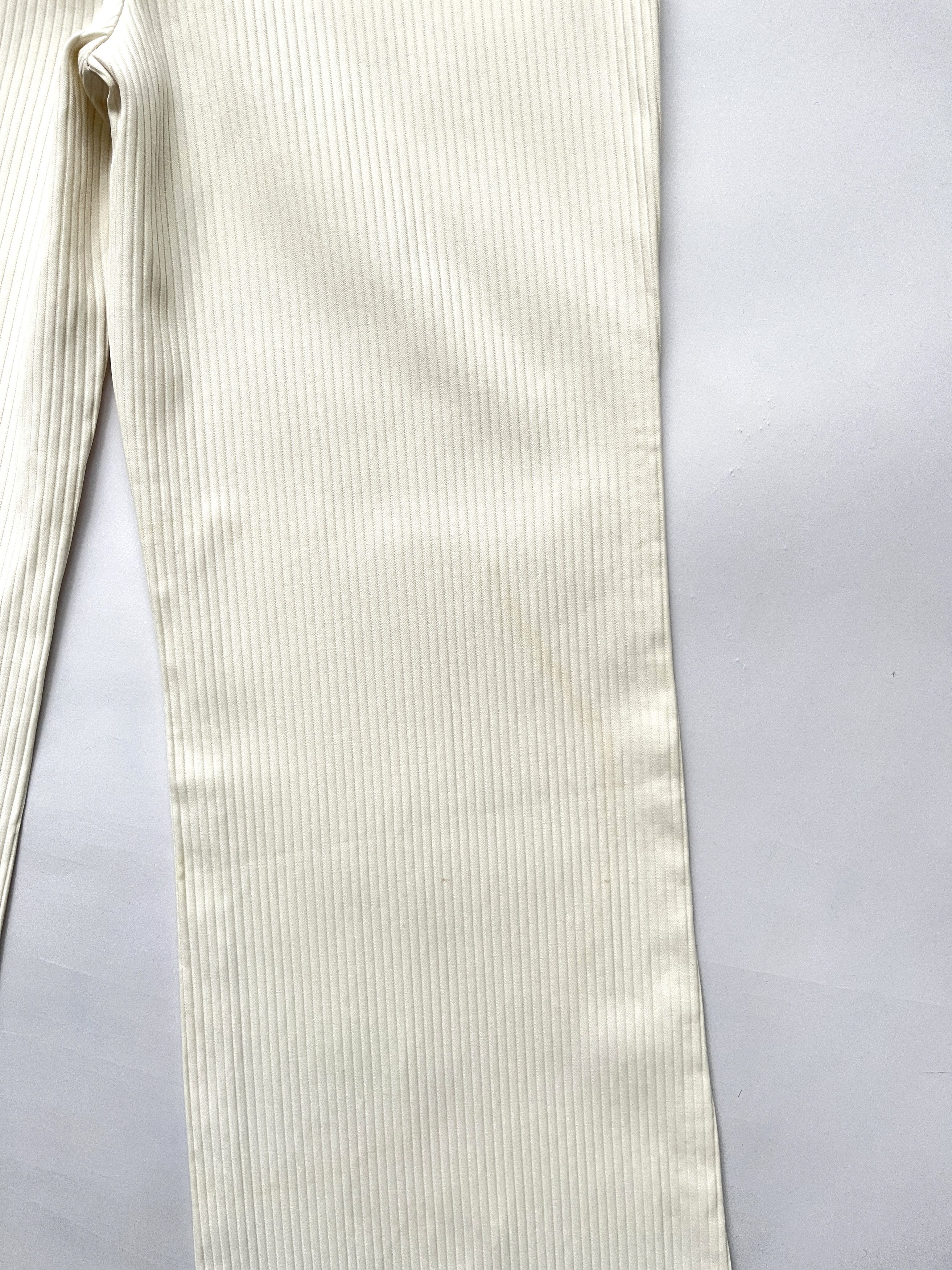 Chanel ⚡️QUICK SALE⚡️2001 Chanel Cream Ribbed Flared Pants Trousers Size 26" / US 2 / IT 38 - 9 Thumbnail