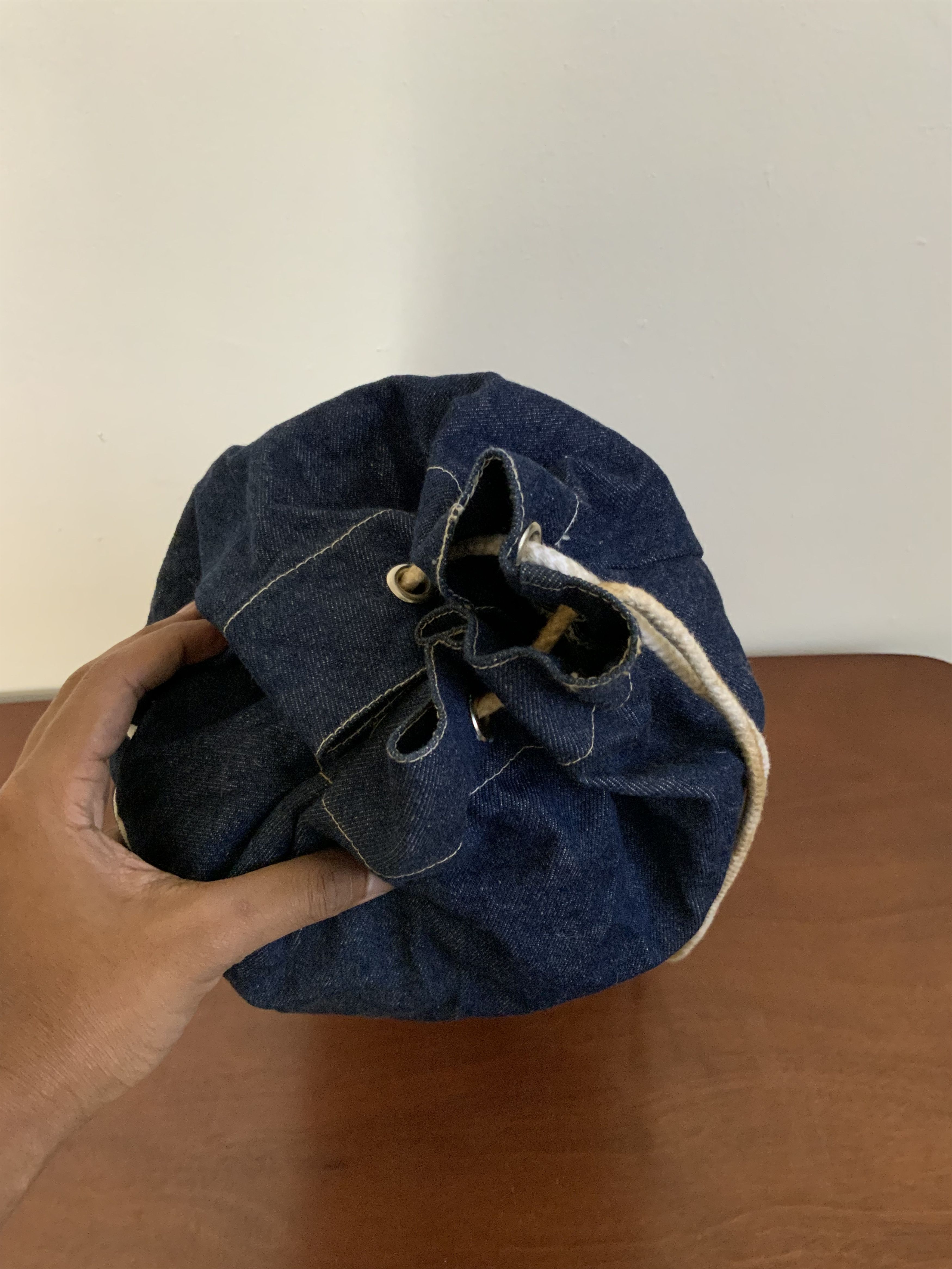 Japanese Brand Vintage 90s New York Capital Denim Bagpack Size ONE SIZE - 10 Thumbnail