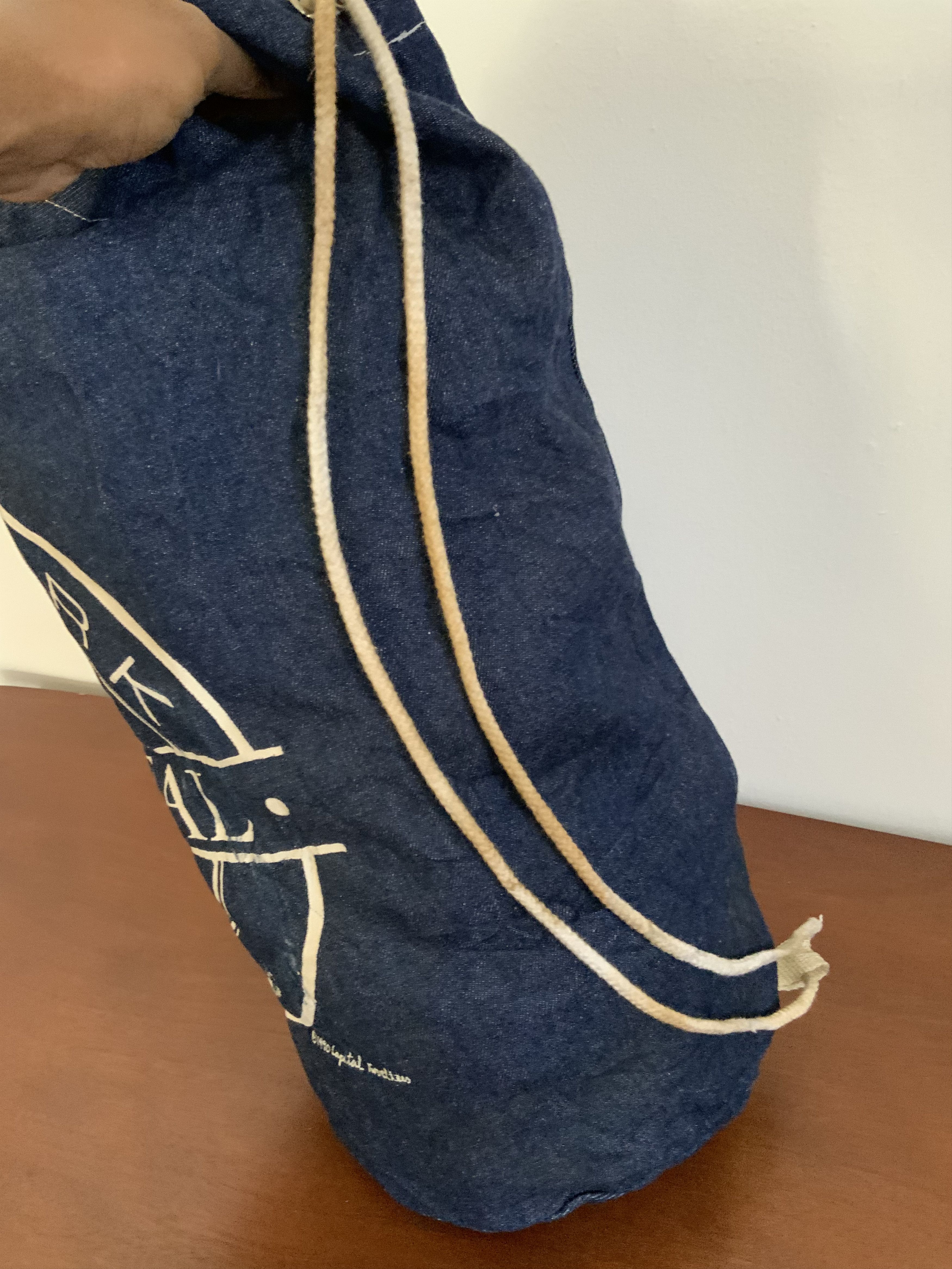 Japanese Brand Vintage 90s New York Capital Denim Bagpack Size ONE SIZE - 9 Thumbnail