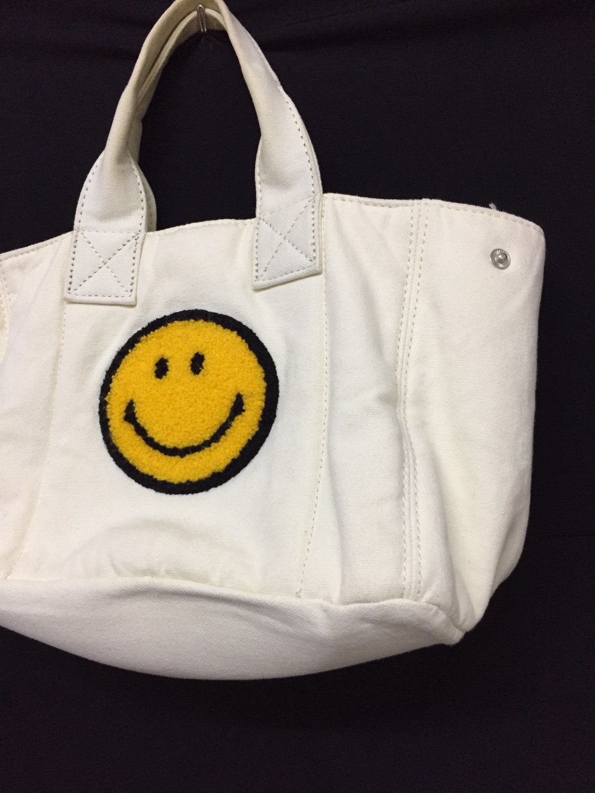 Japanese Brand Japanese brand smile emoji tote bag inspired by kapital Size ONE SIZE - 2 Thumbnail