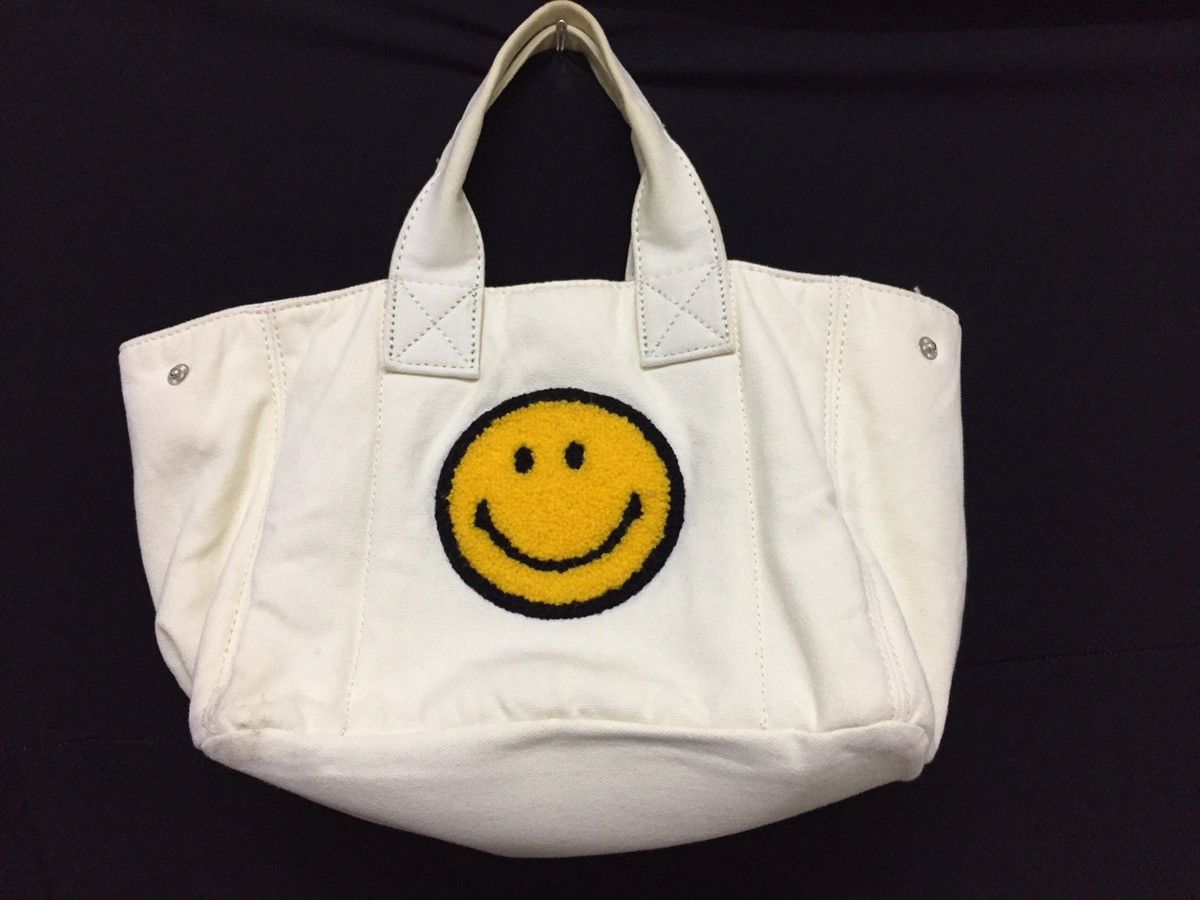 Japanese Brand Japanese brand smile emoji tote bag inspired by kapital Size ONE SIZE - 1 Thumbnail