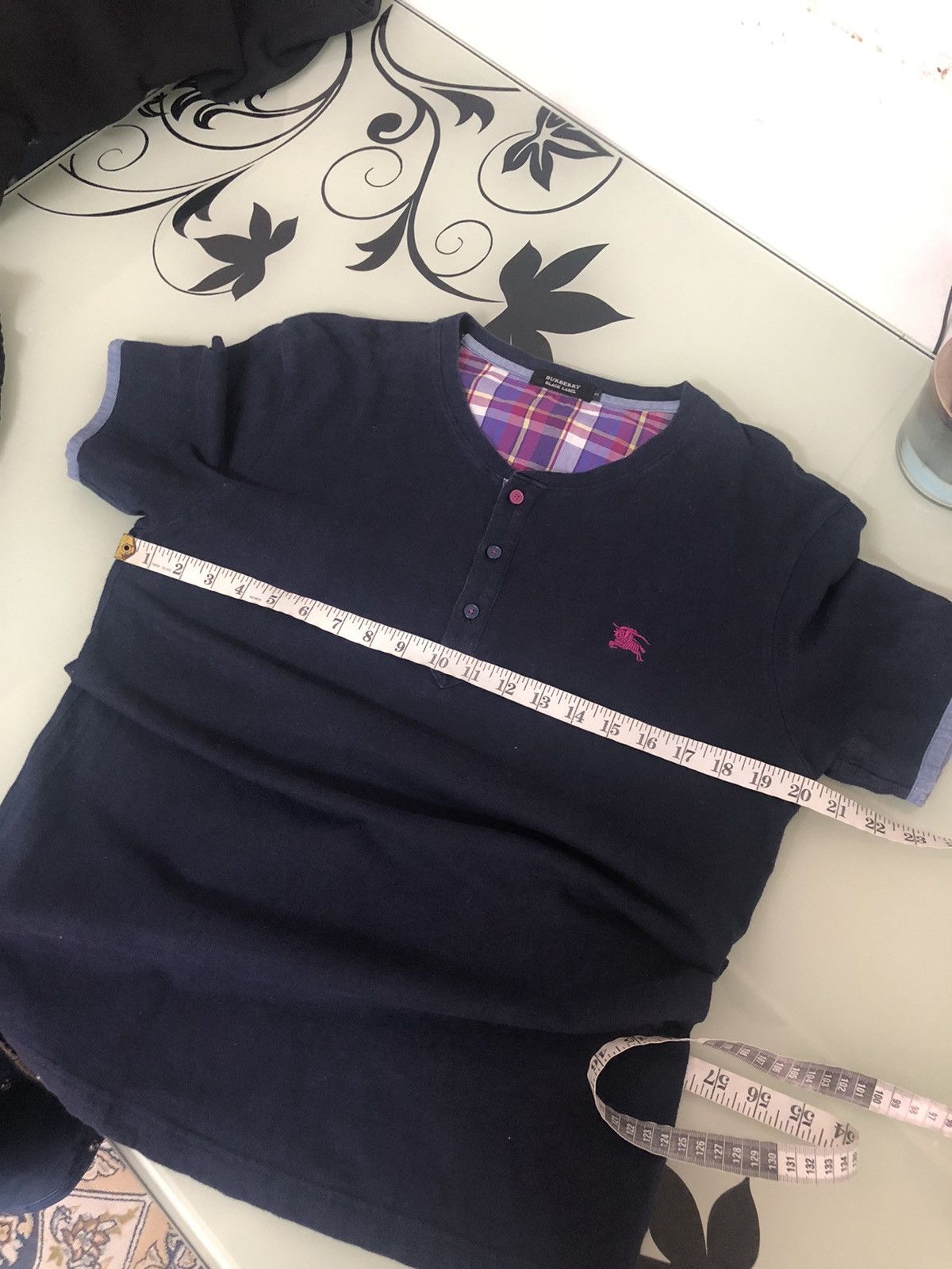 Burberry Vintage Burberry Black Label Nova Check Button Tshirt Size US M / EU 48-50 / 2 - 18 Thumbnail
