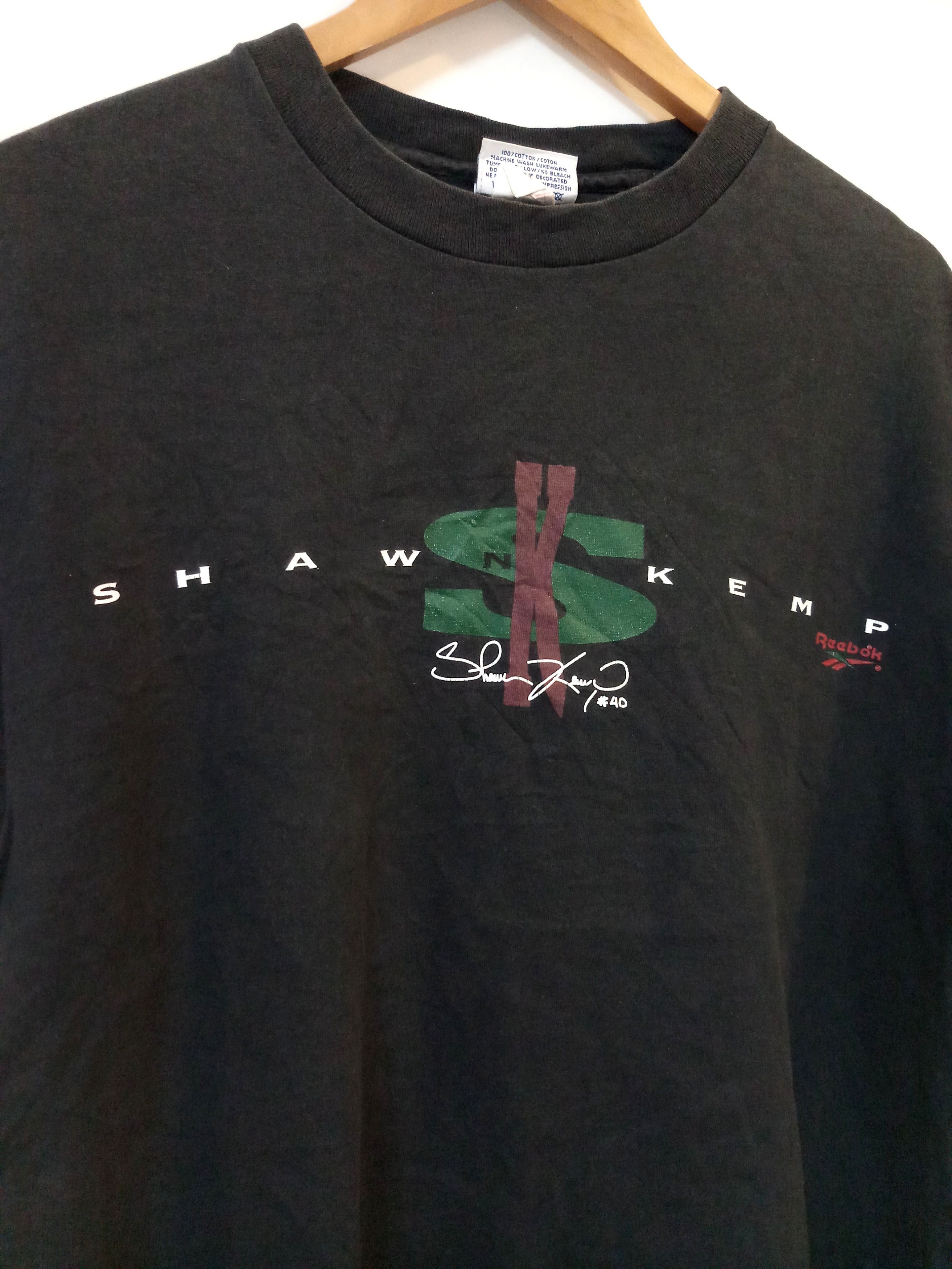 Reebok × Vintage Vintage 90s Reebok Shawn Kemp T-Shirt Size US M / EU 48-50 / 2 - 2 Thumbnail