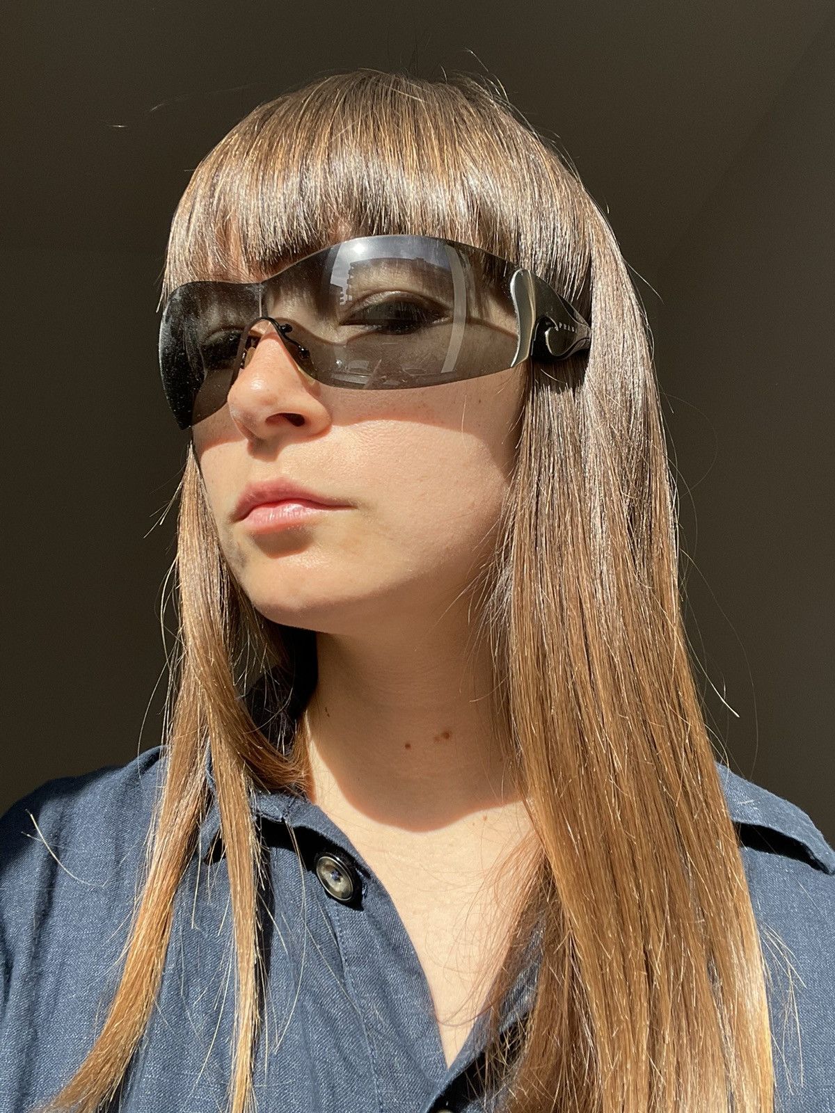 Prada Prada Sunglasses Flame Star Wave Silver Mask Vintage Size ONE SIZE - 2 Thumbnail