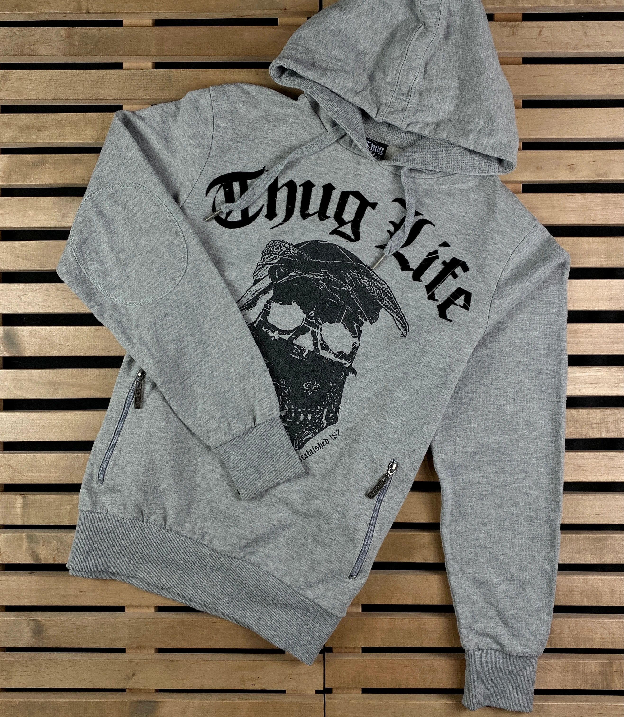 Band Tees × Vintage Mens Vintage Hoodies Thug Life Size XL Size US XL / EU 56 / 4 - 1 Thumbnail