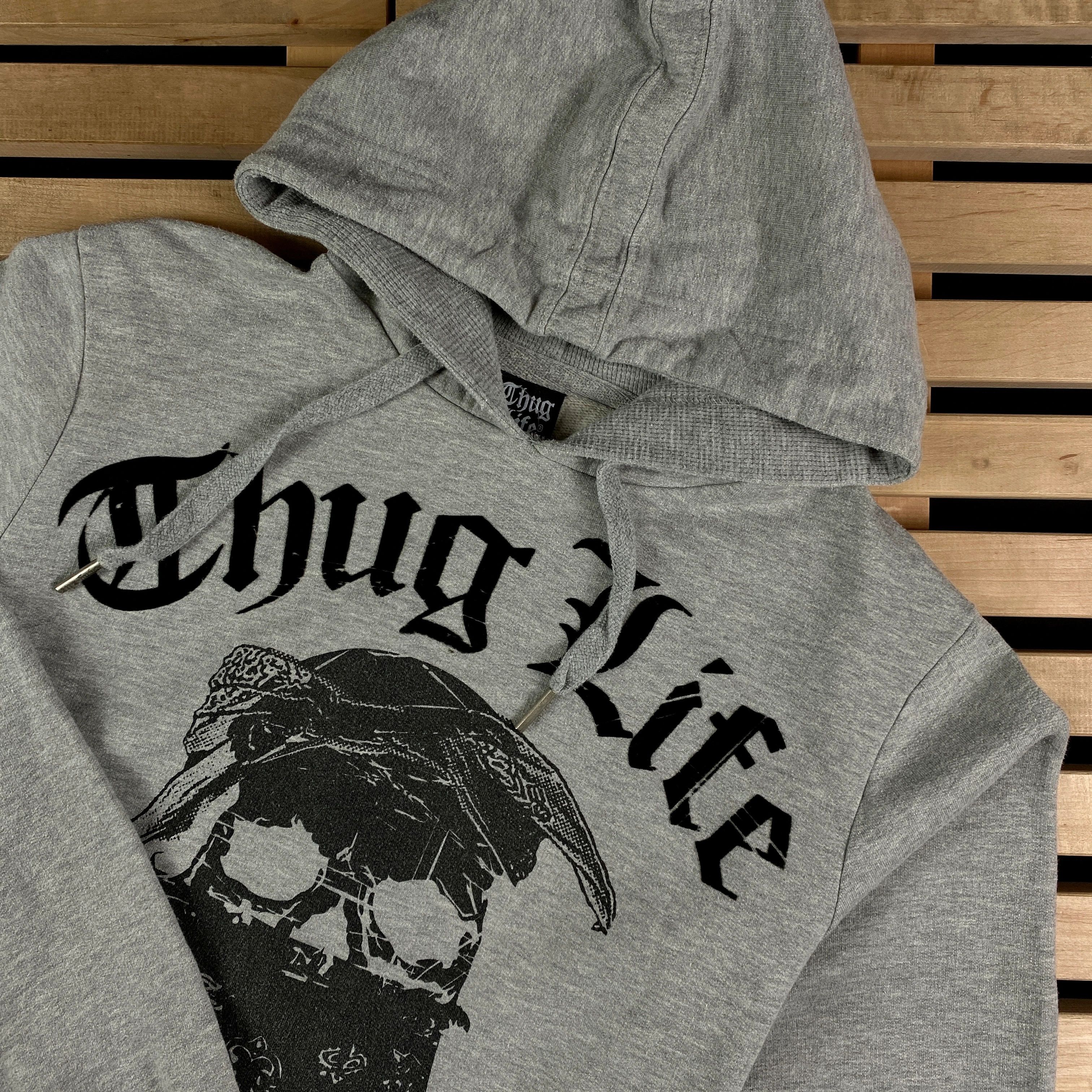 Band Tees × Vintage Mens Vintage Hoodies Thug Life Size XL Size US XL / EU 56 / 4 - 2 Thumbnail