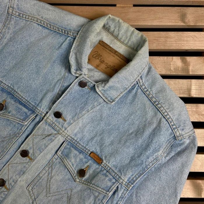 Vintage × Wrangler Mens Bomber Jacket Vintage Wrangler Denim Size M Blue Size US M / EU 48-50 / 2 - 2 Thumbnail